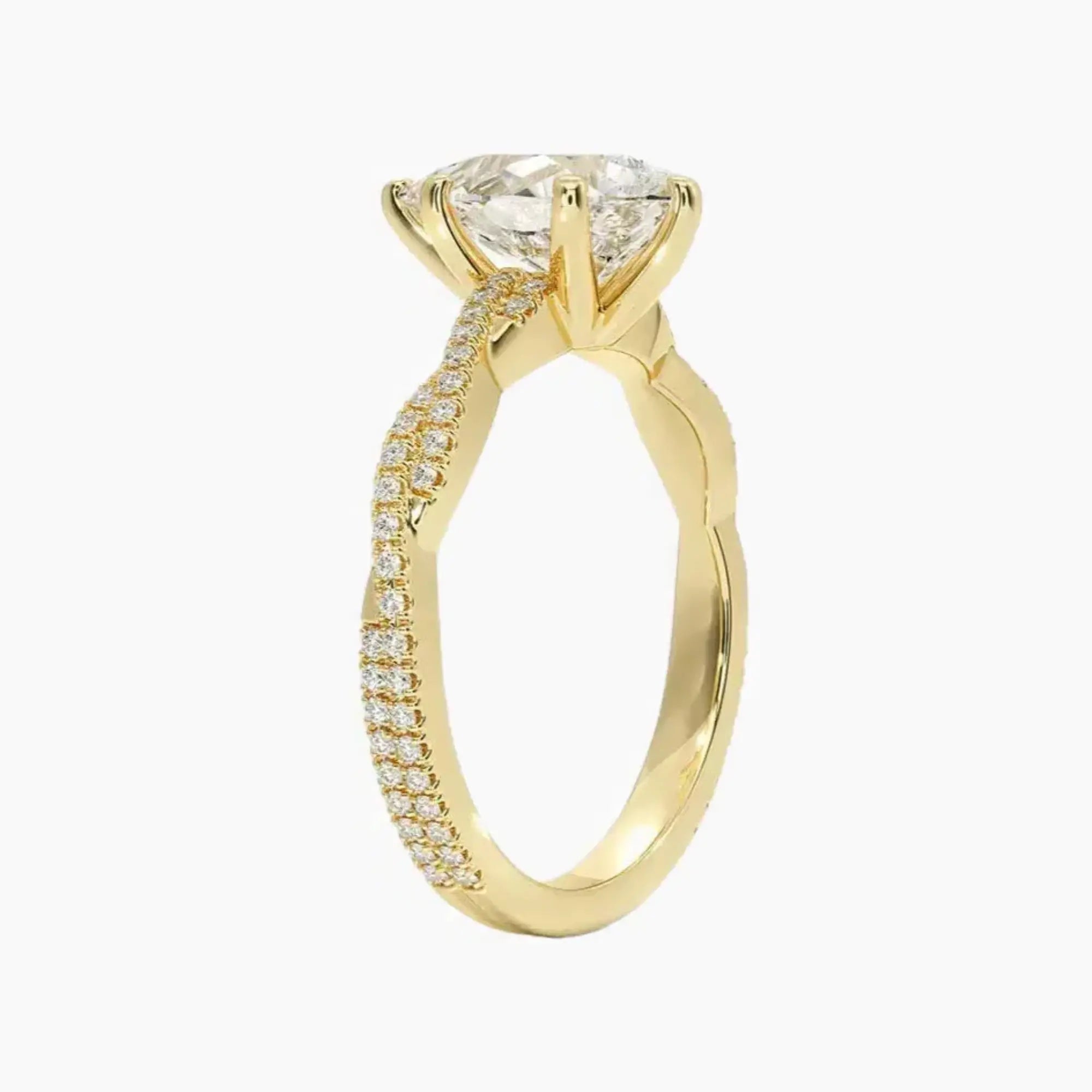 Cassia Pear Designer Diamond Ring Setting in 18K Rose Gold