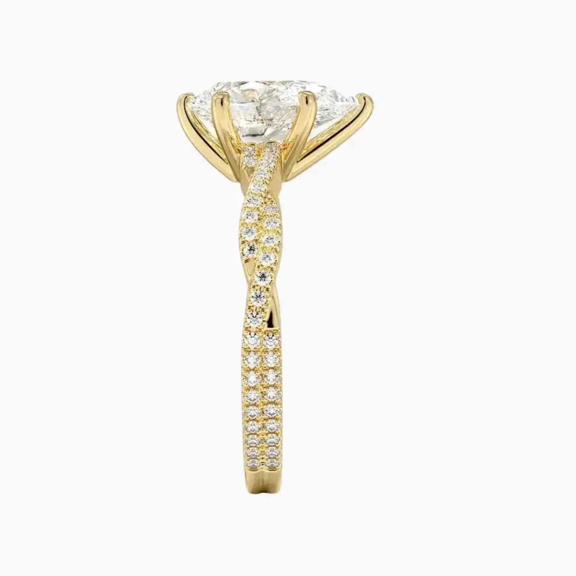 Briar Pear Designer Diamond Ring Setting in 18K White Gold