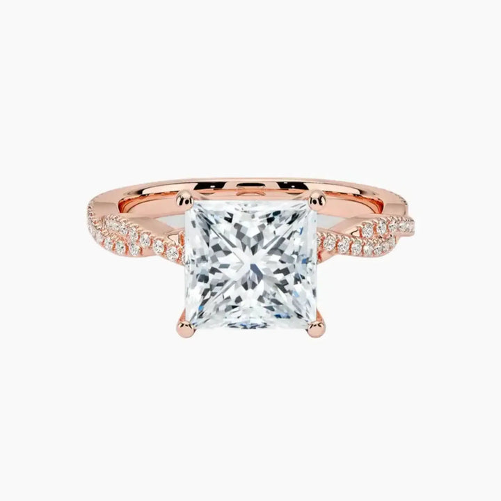 Briar Princess Designer 3 Carat Lab Grown Diamond Engagement Ring in 18K Rose Gold