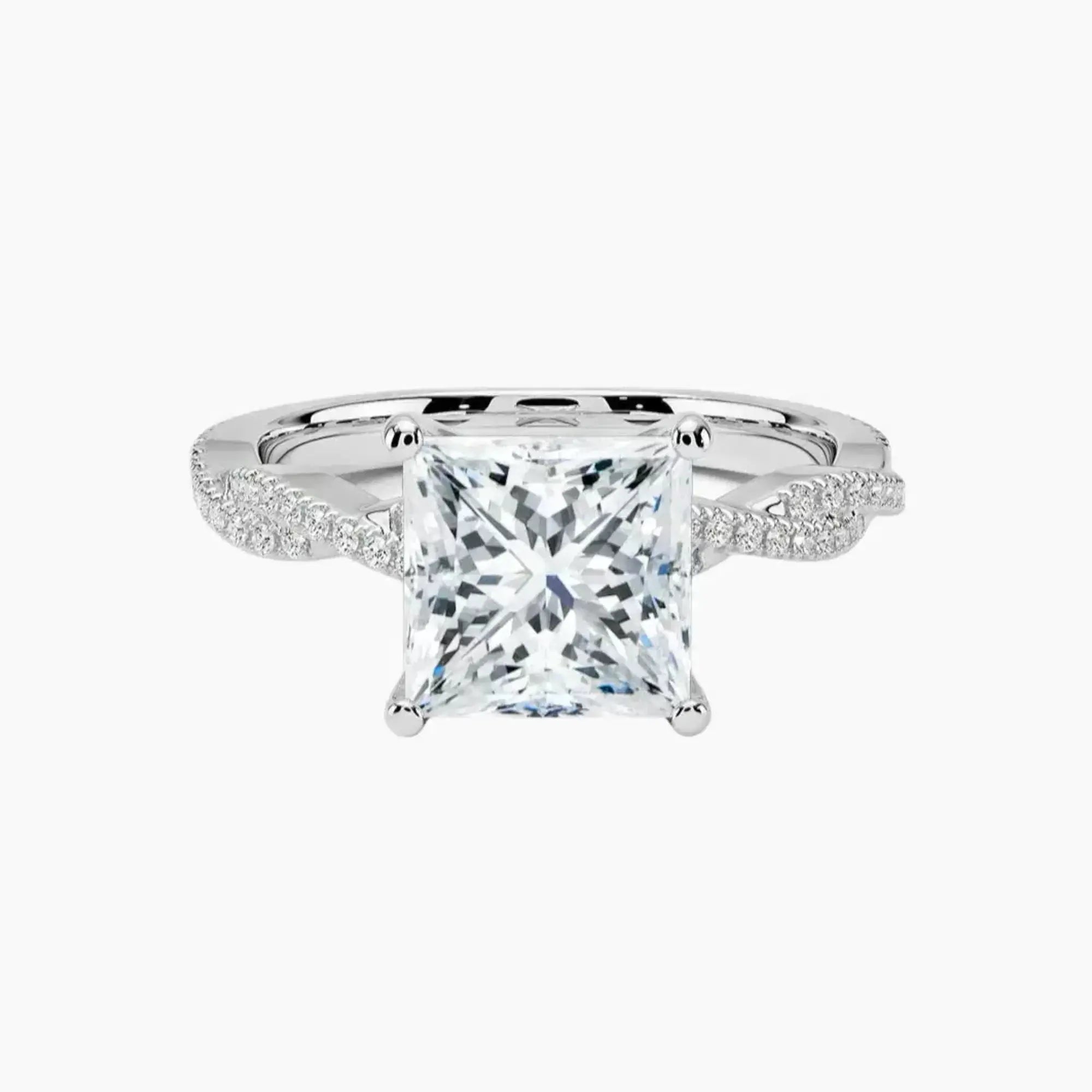 Cassia Princess Designer Diamond Ring Setting in 18K White Gold
