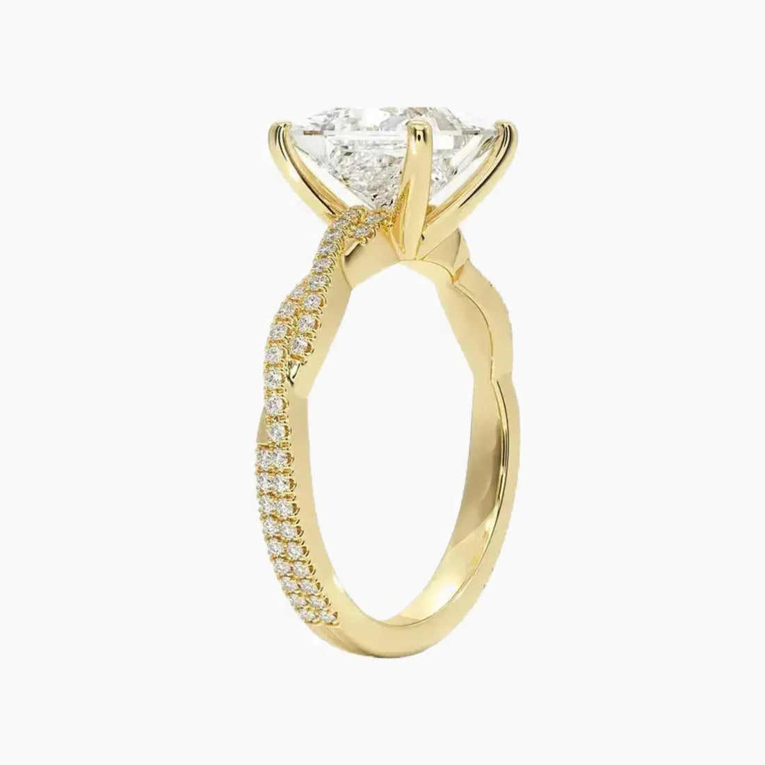 Cassia Princess Designer 3 Carat Lab Grown Diamond Engagement Ring in 14K White Gold
