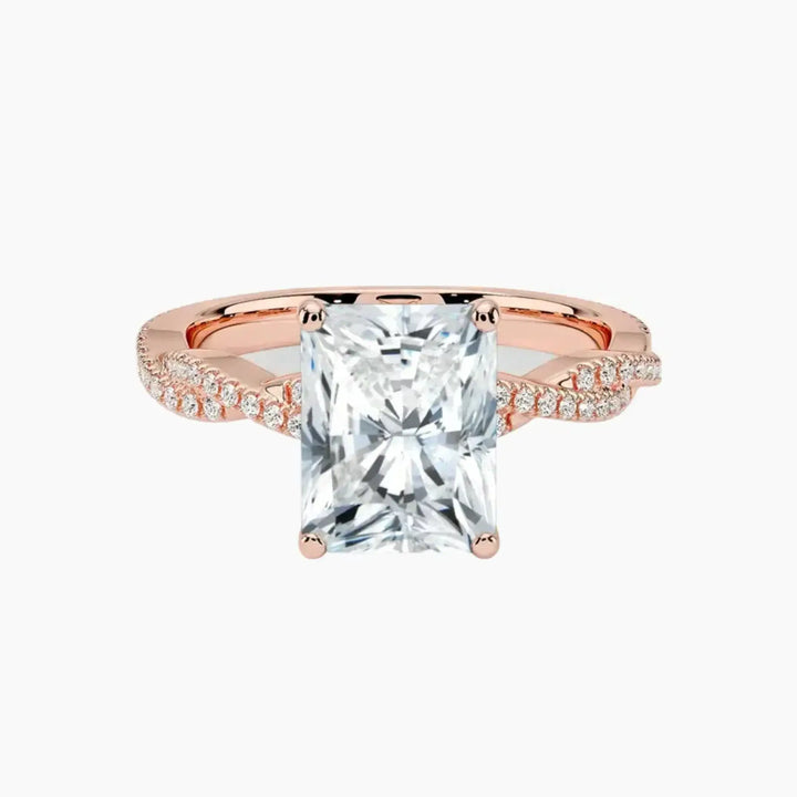 Briar Radiant Designer 3 Carat Lab Grown Diamond Engagement Ring in 18K Rose Gold