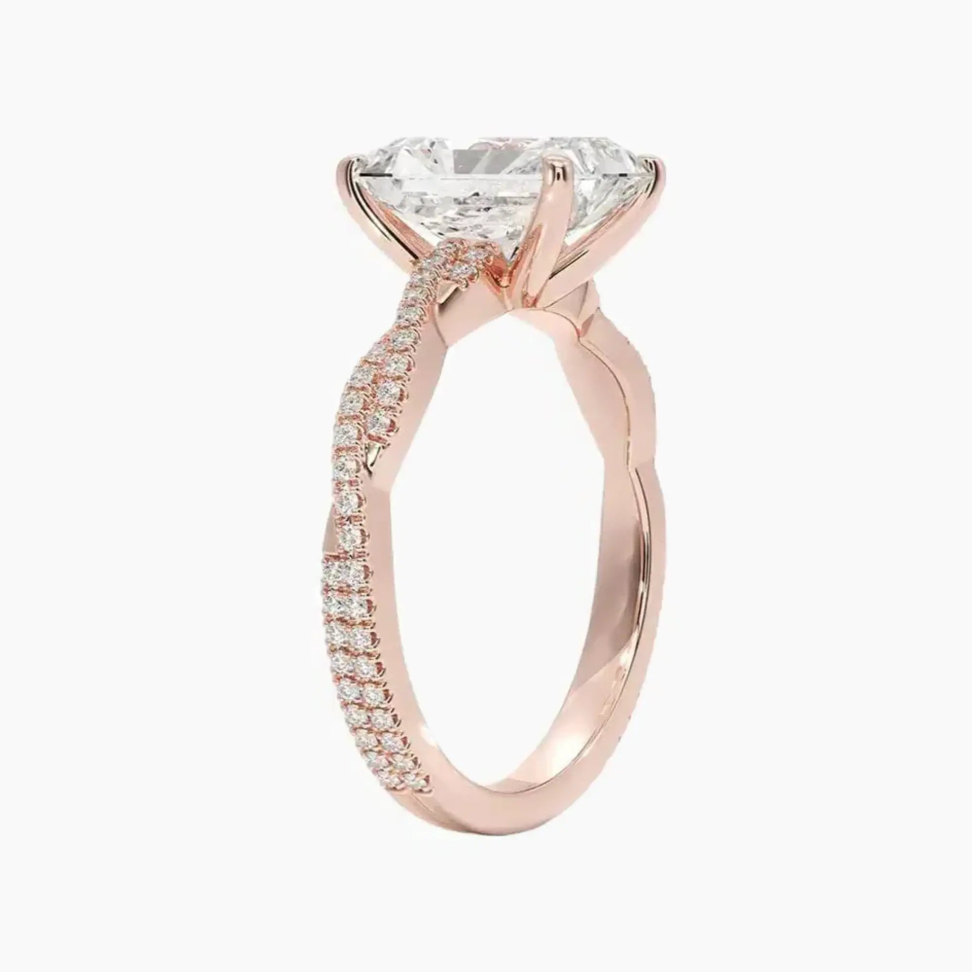 Cassia Radiant Designer 1 Carat Lab Grown Diamond Engagement Ring in 18K Yellow Gold