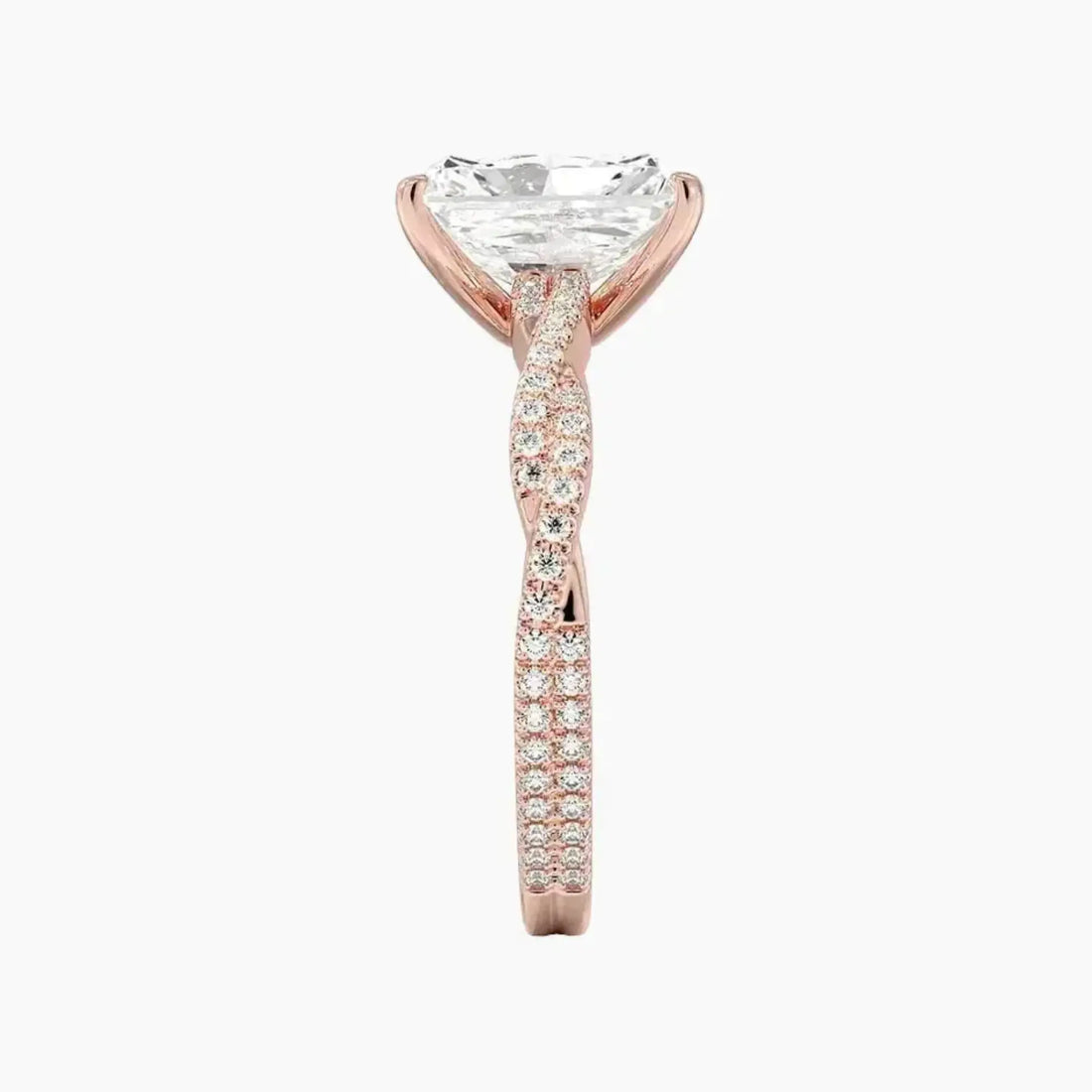 Cassia Radiant Designer 3 Carat Lab Grown Diamond Engagement Ring in 18K Yellow Gold