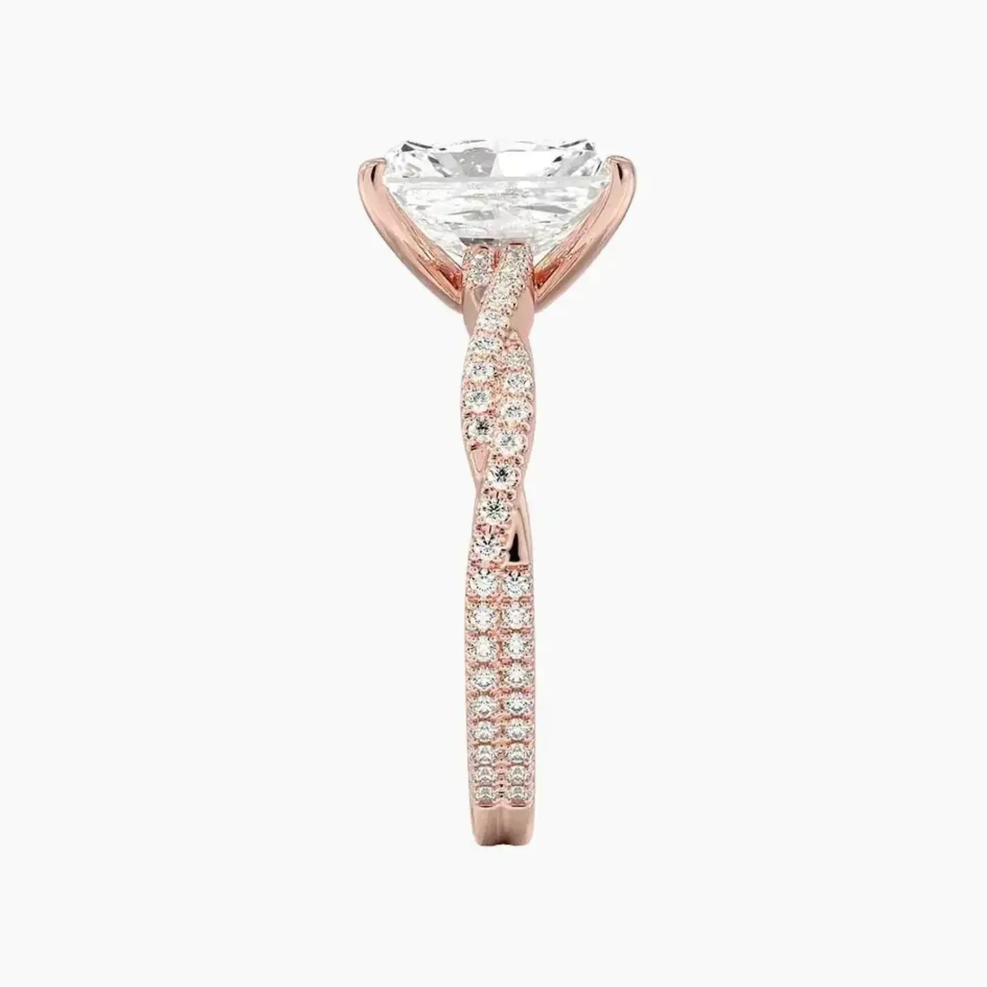 Cassia Radiant Designer 2 Carat Lab Grown Diamond Engagement Ring in 18K Yellow Gold