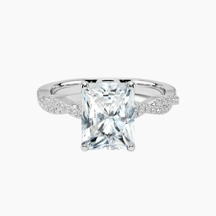 Cassia Radiant Designer 2 Carat Lab Grown Diamond Engagement Ring in 18K White Gold