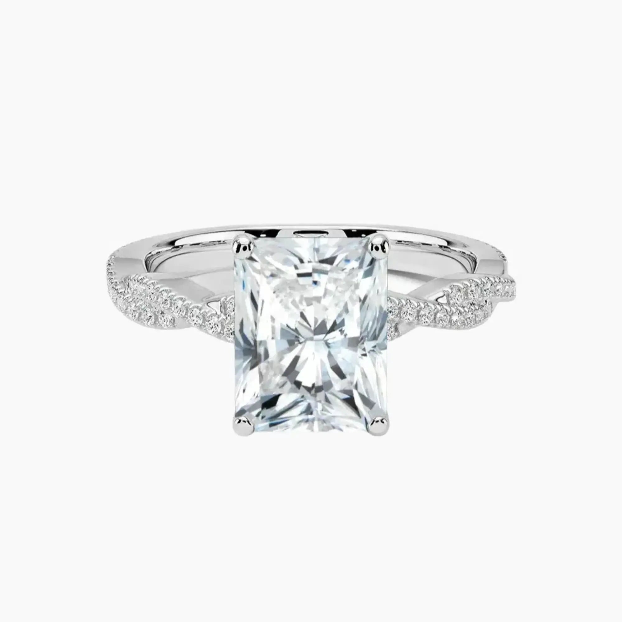 Cassia Radiant Designer 1.5 Carat Lab Grown Diamond Engagement Ring in 14K Rose Gold