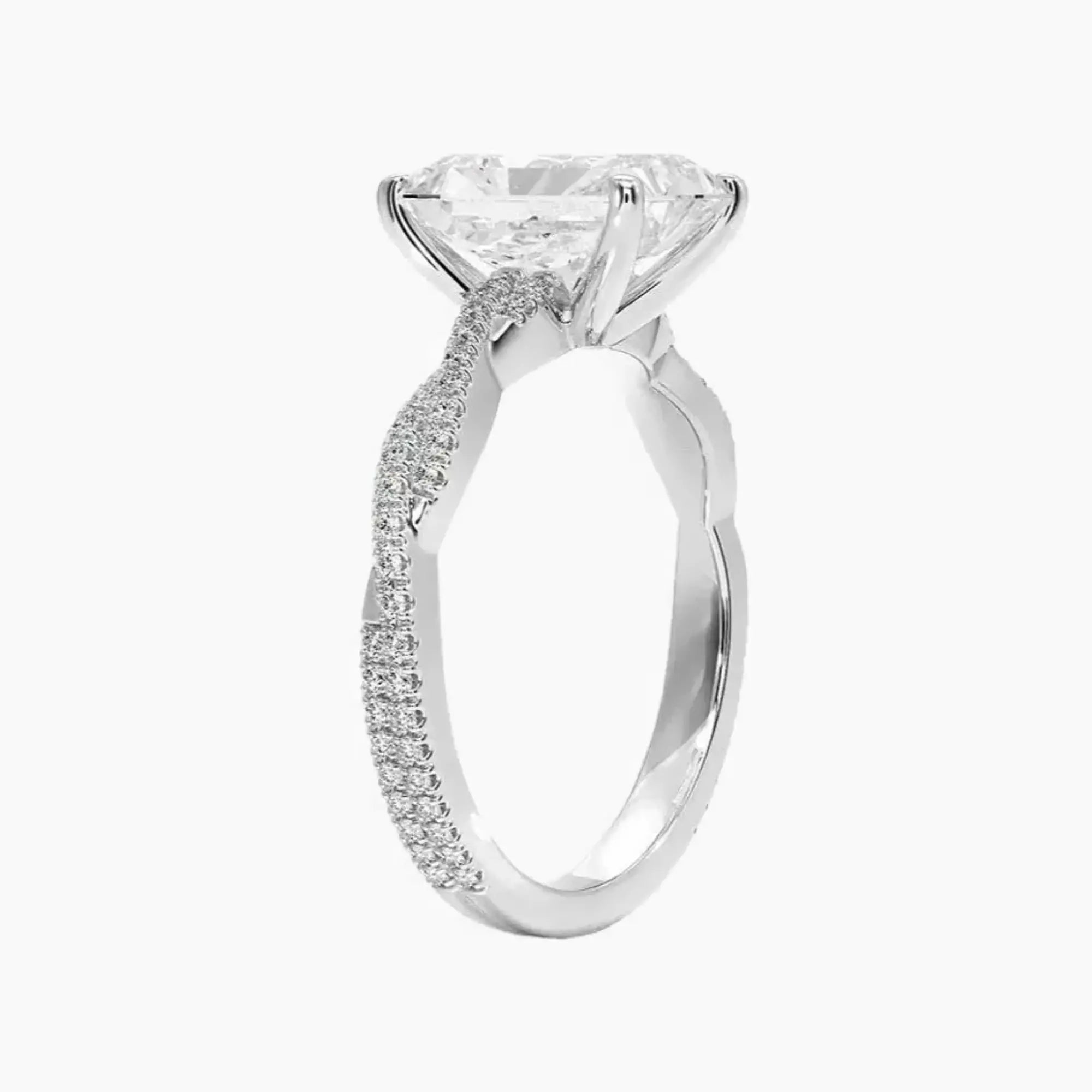 Briar Radiant Designer 2 Carat Lab Grown Diamond Engagement Ring in 18K Rose Gold