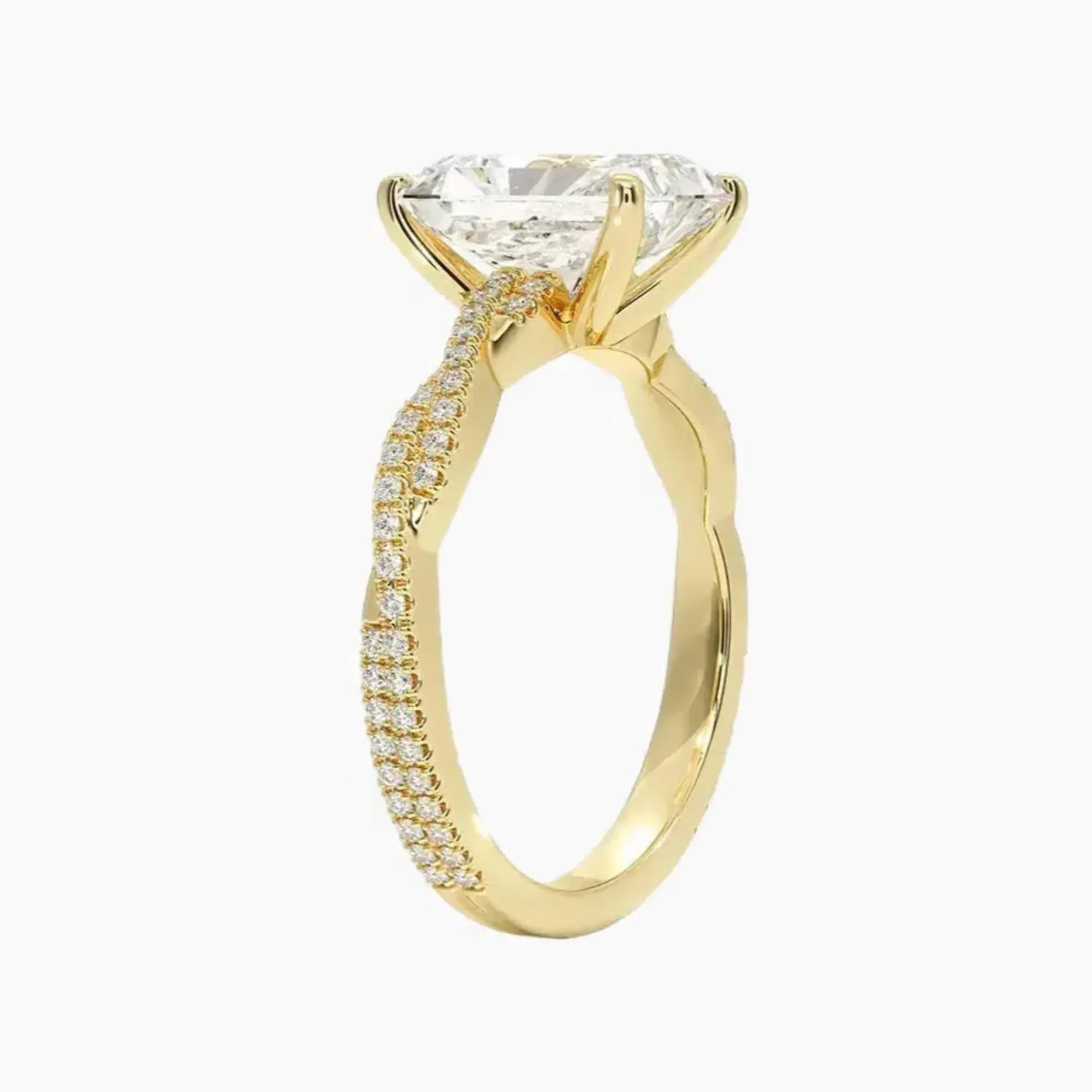 Cassia Radiant Designer 1.5 Carat Lab Grown Diamond Engagement Ring in 14K Rose Gold