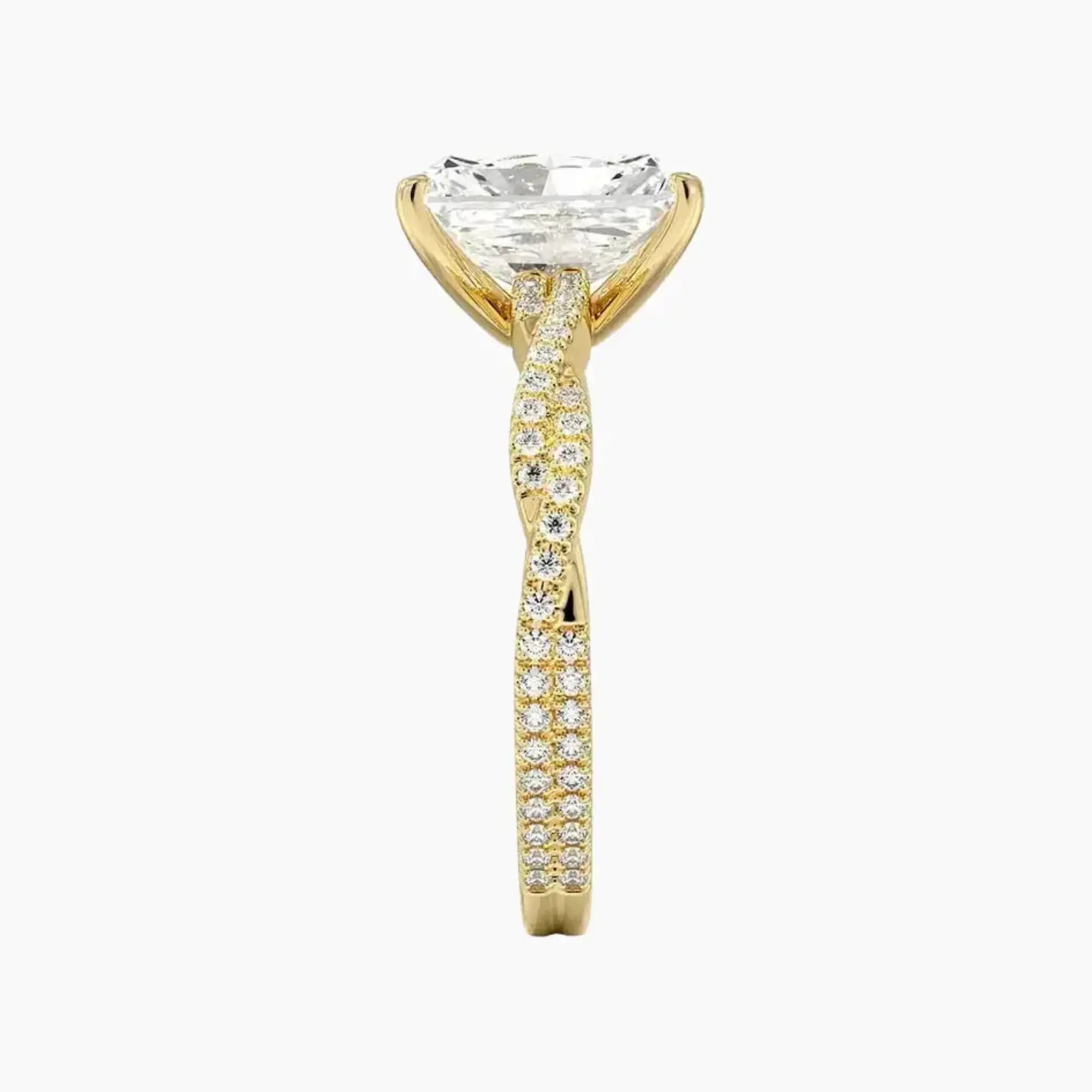Cassia Radiant Designer 3 Carat Lab Grown Diamond Engagement Ring in 14K White Gold