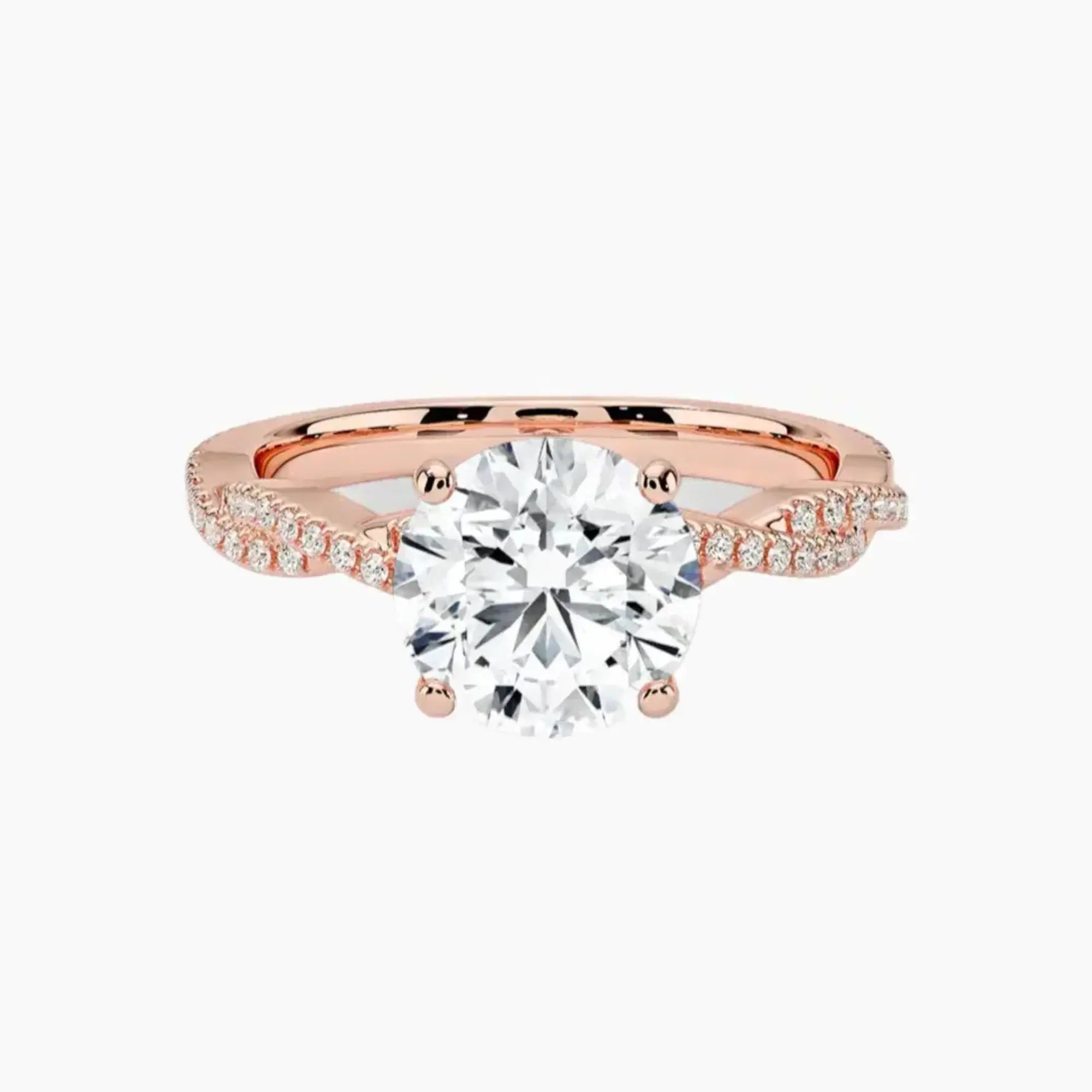 Briar Round Designer Diamond Ring Setting in 14K Rose Gold