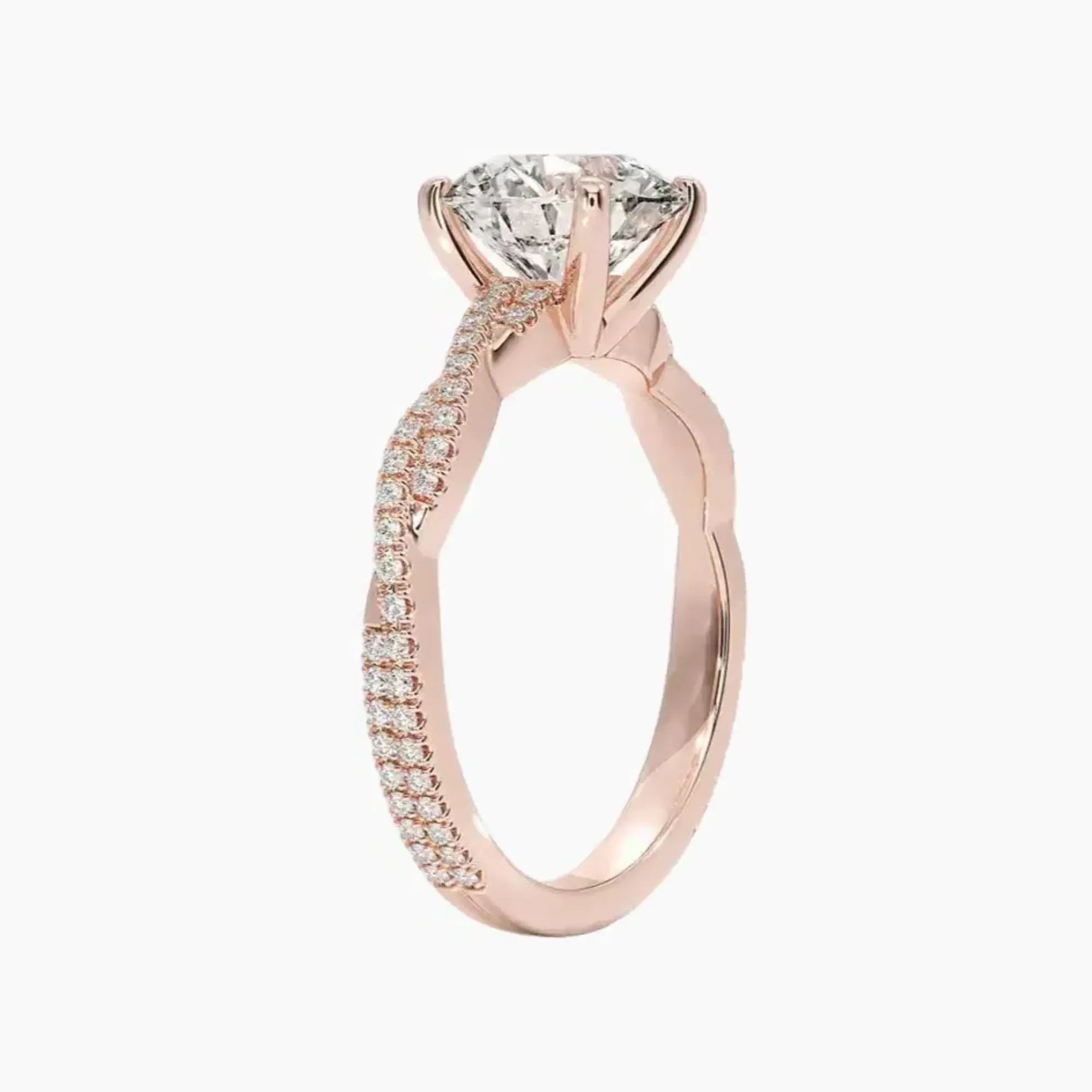 Cassia Round Designer 2.5 Carat Lab Grown Diamond Engagement Ring in 14K White Gold