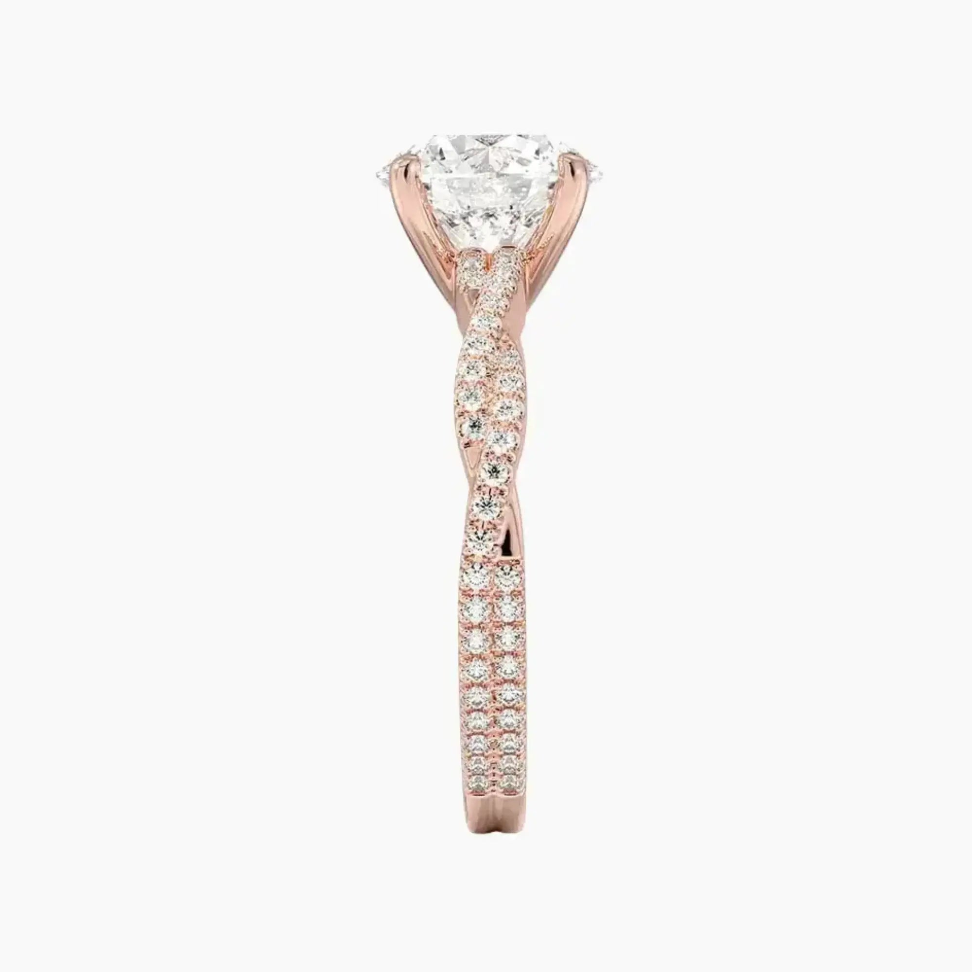Cassia Round Designer 2 Carat Lab Grown Diamond Engagement Ring in 14K White Gold