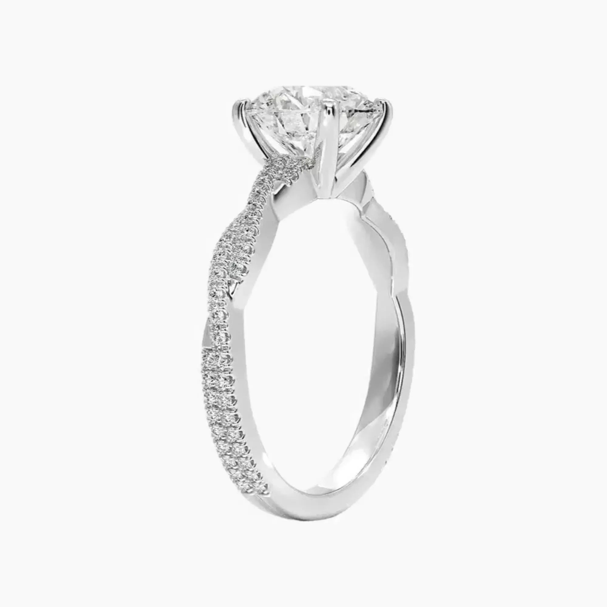 Cassia Round Designer 1.5 Carat Lab Grown Diamond Engagement Ring in 14K Yellow Gold