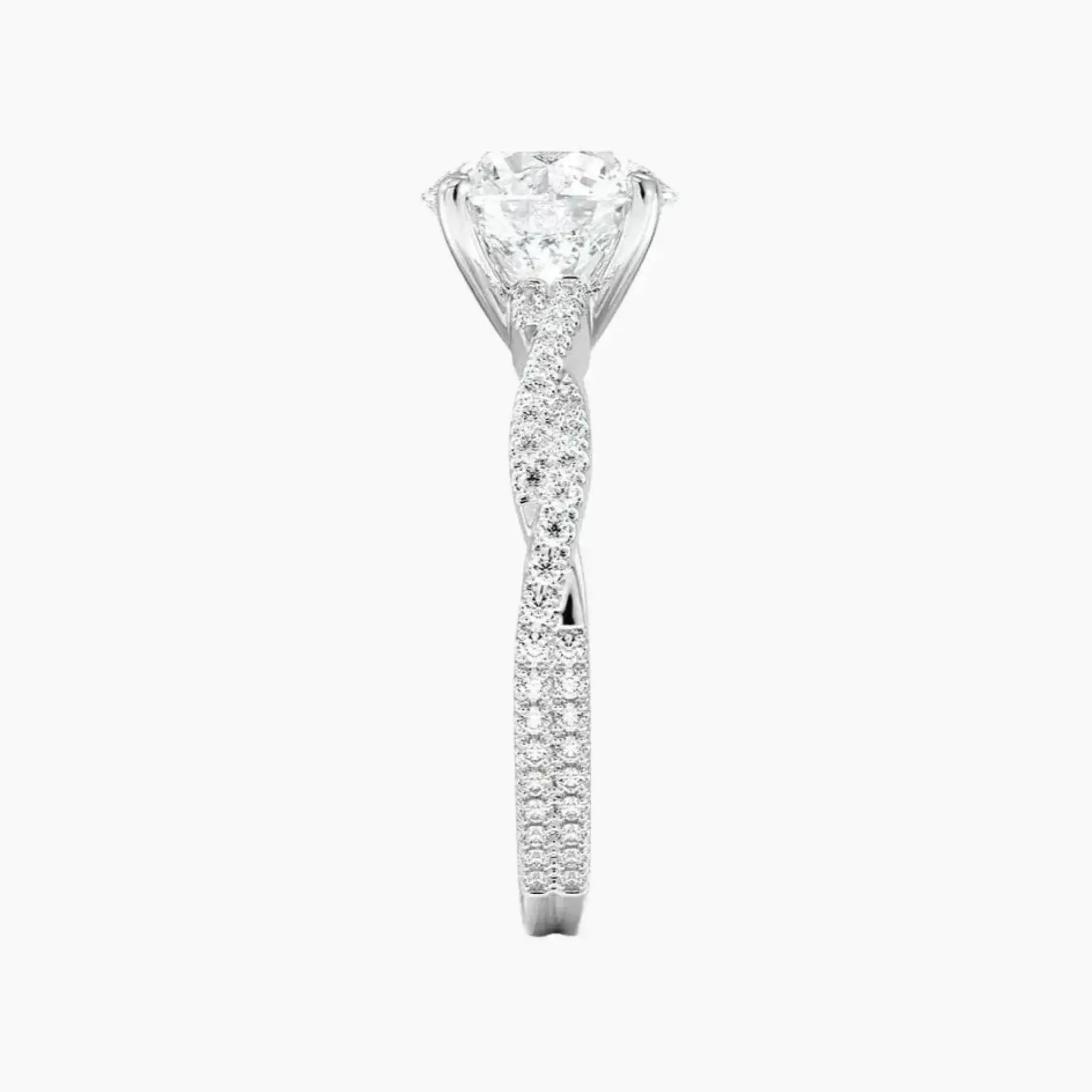 Cassia Round Designer 3 Carat Lab Grown Diamond Engagement Ring in 14K Yellow Gold