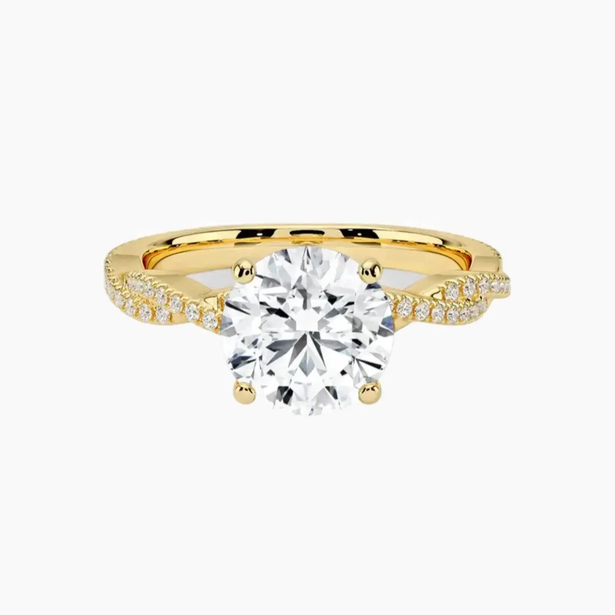 Briar Round Designer Diamond Ring Setting in 18K Rose Gold