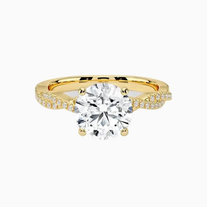 Briar Round Designer 2 Carat Lab Grown Diamond Engagement Ring in 14K Yellow Gold
