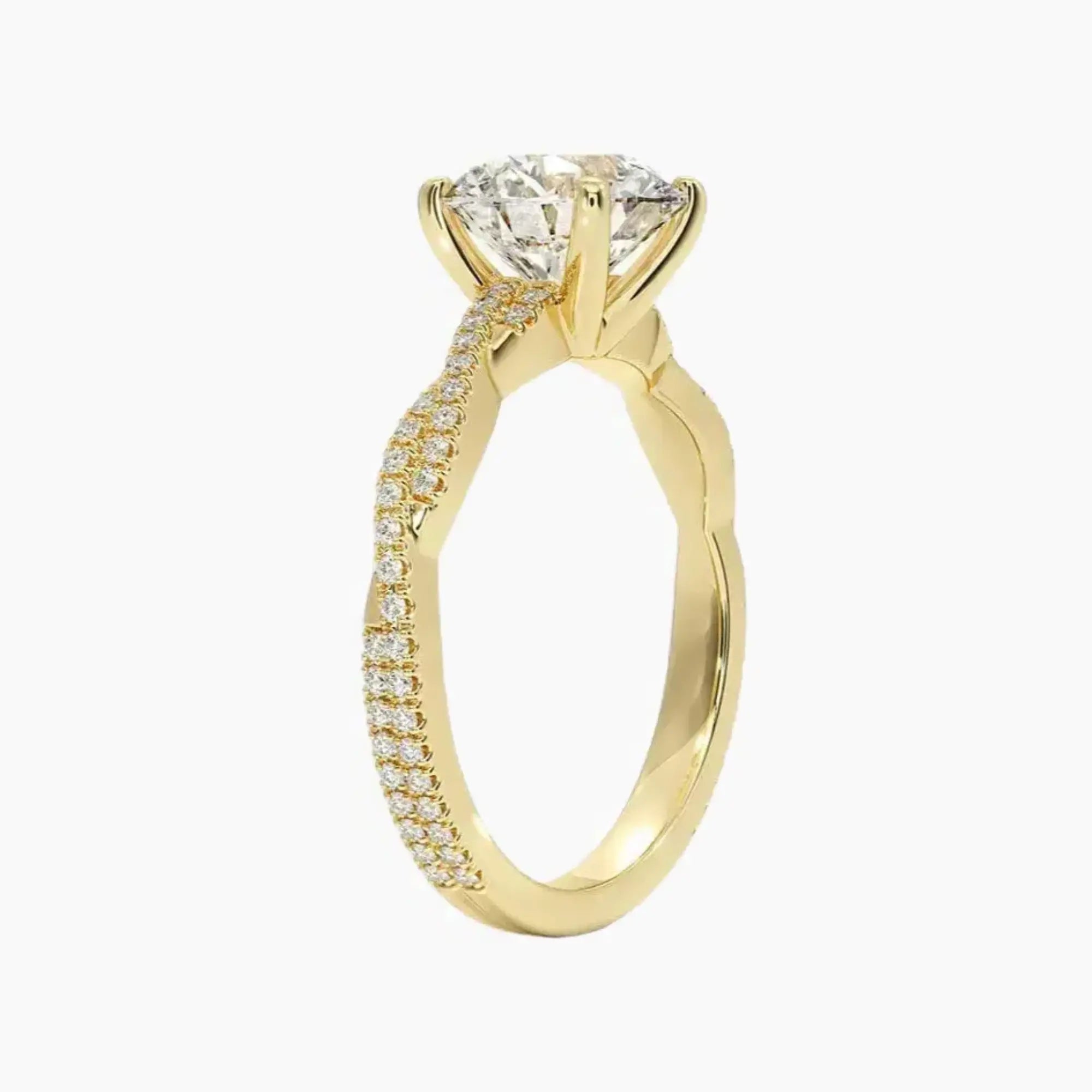 Cassia Round Designer 1 Carat Lab Grown Diamond Engagement Ring in 18K Rose Gold