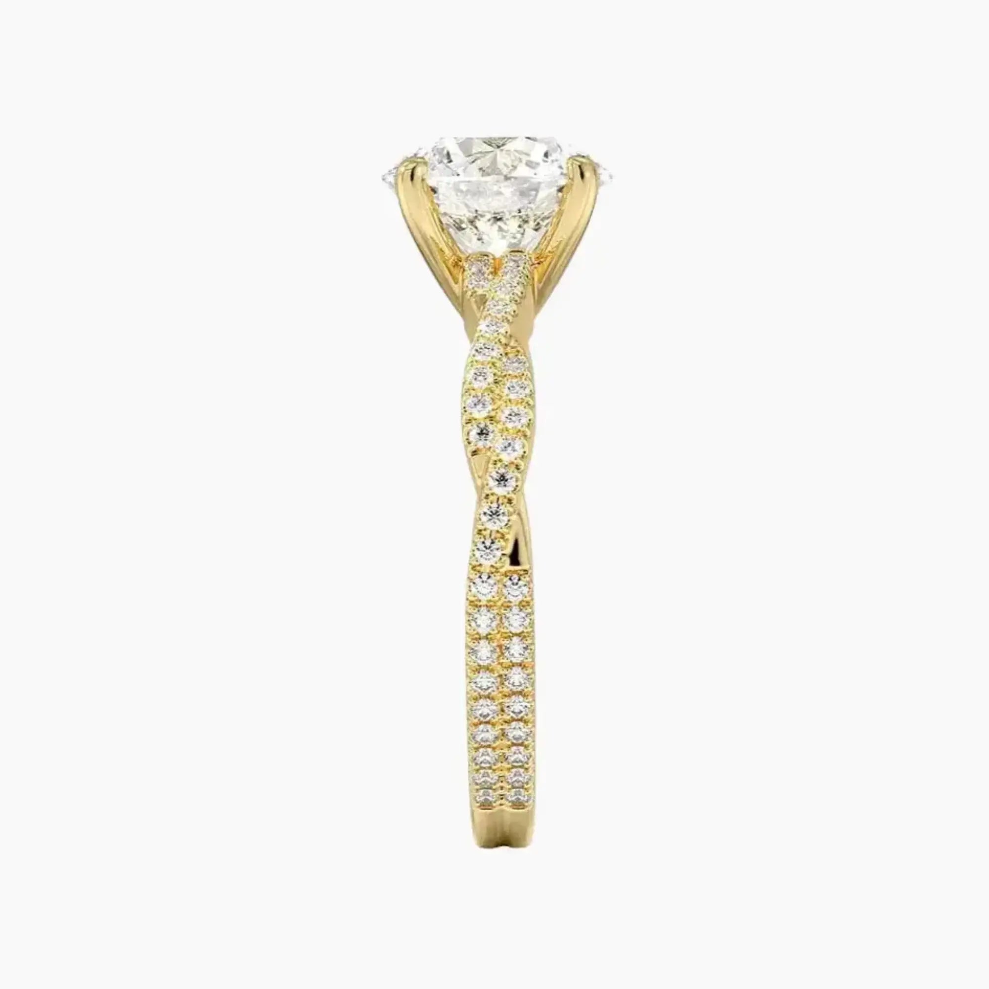 Briar Round Designer Diamond Ring Setting in 14K Rose Gold