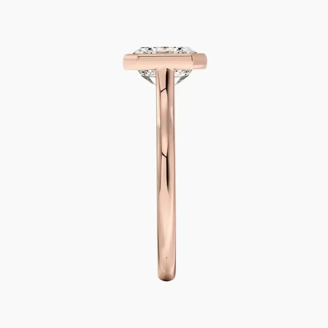 Jovienne Asscher Solitaire 2.5 Carat Lab Grown Diamond Engagement Ring in 14K Rose Gold