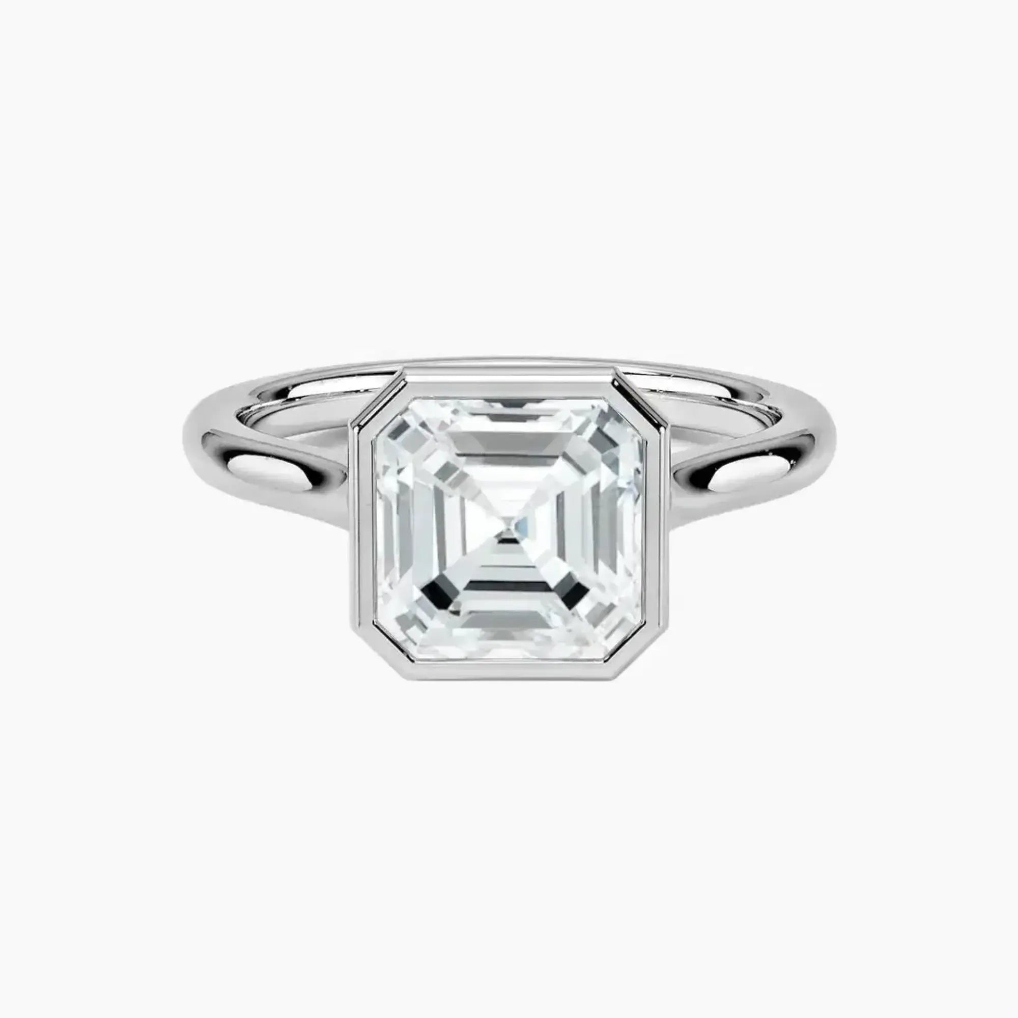 Jovienne Asscher Solitaire Diamond Ring Setting in 18K Rose Gold