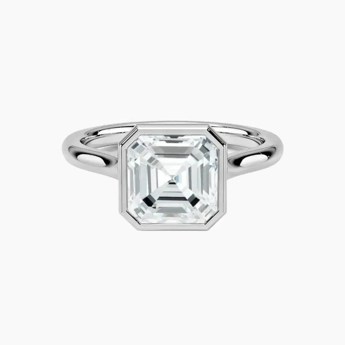 Jovienne Asscher Solitaire Diamond Ring Setting in 18K White Gold