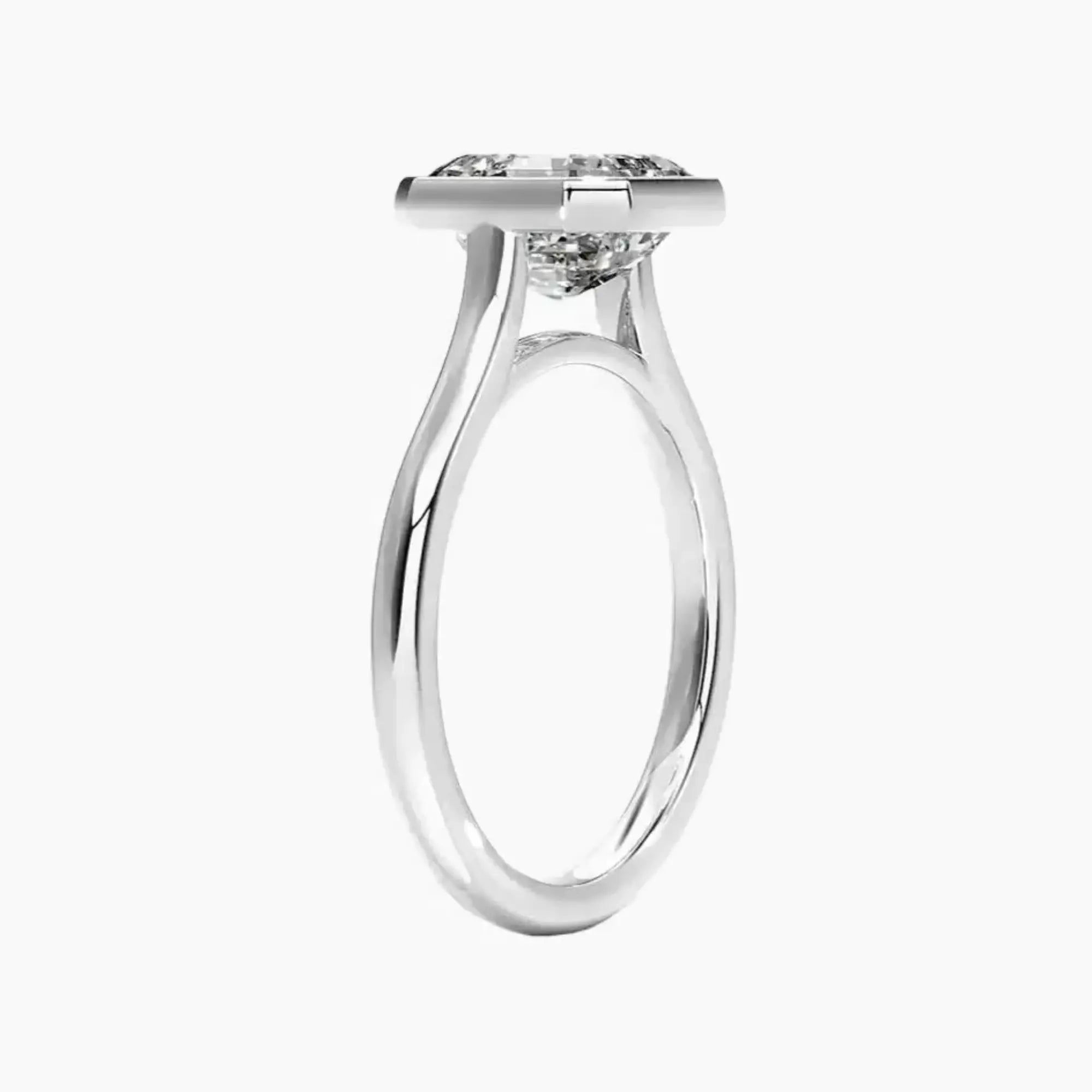 Jovienne Asscher Solitaire 2 Carat Lab Grown Diamond Engagement Ring in 18K White Gold