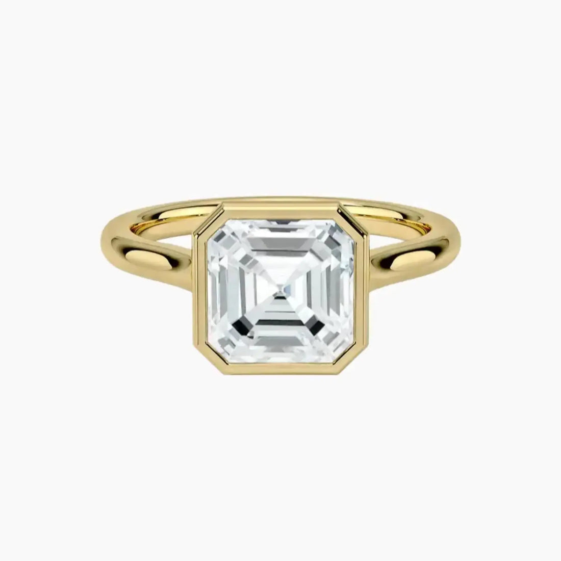 Jovienne Asscher Solitaire 1 Carat Lab Grown Diamond Engagement Ring in 14K Rose Gold