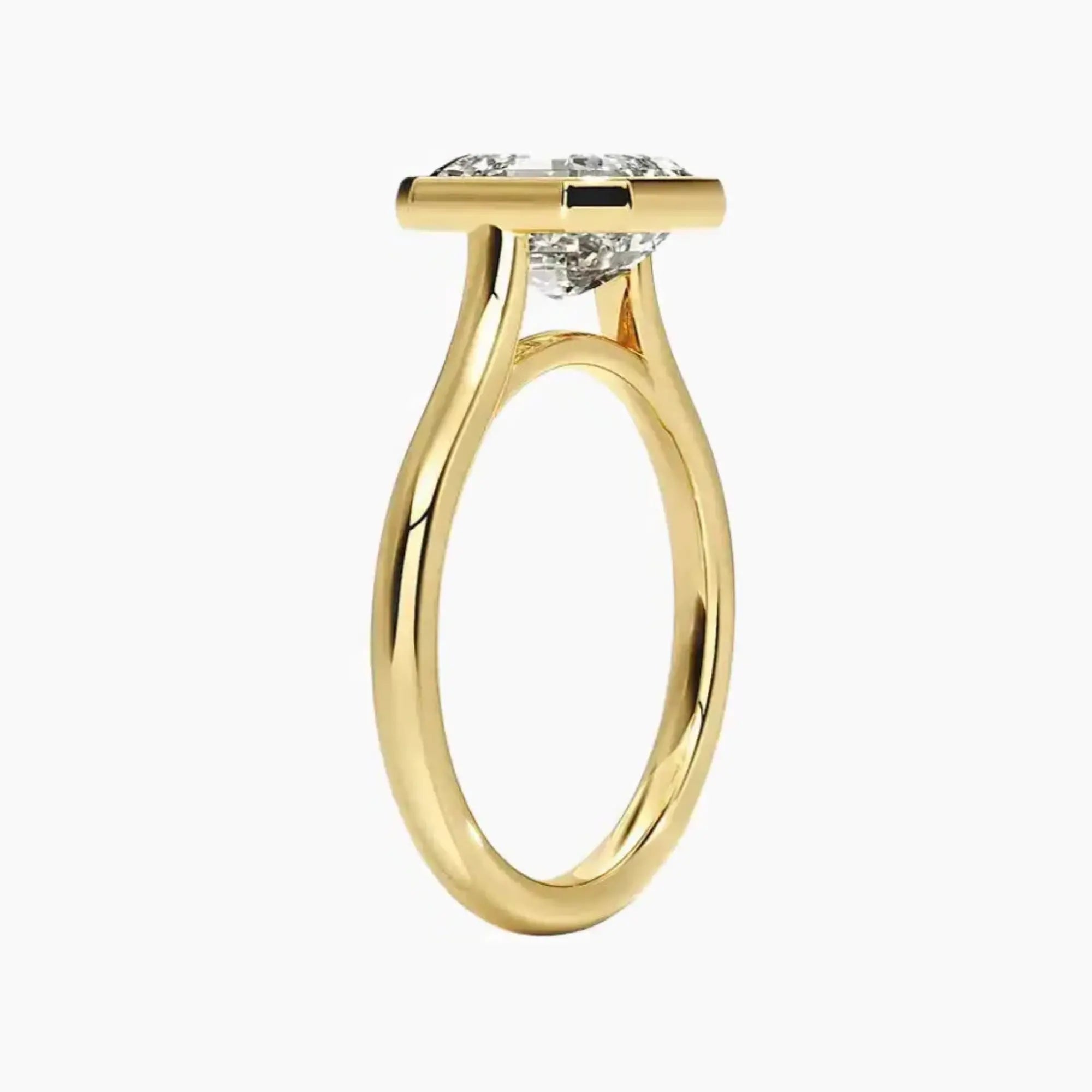 Jovienne Asscher Solitaire Diamond Ring Setting in 14K Rose Gold