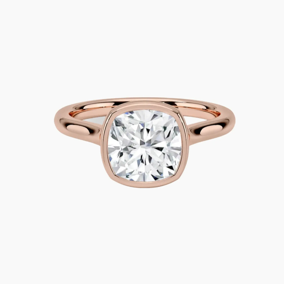 Jovienne Cushion Solitaire 2.5 Carat Lab Grown Diamond Engagement Ring in 18K White Gold