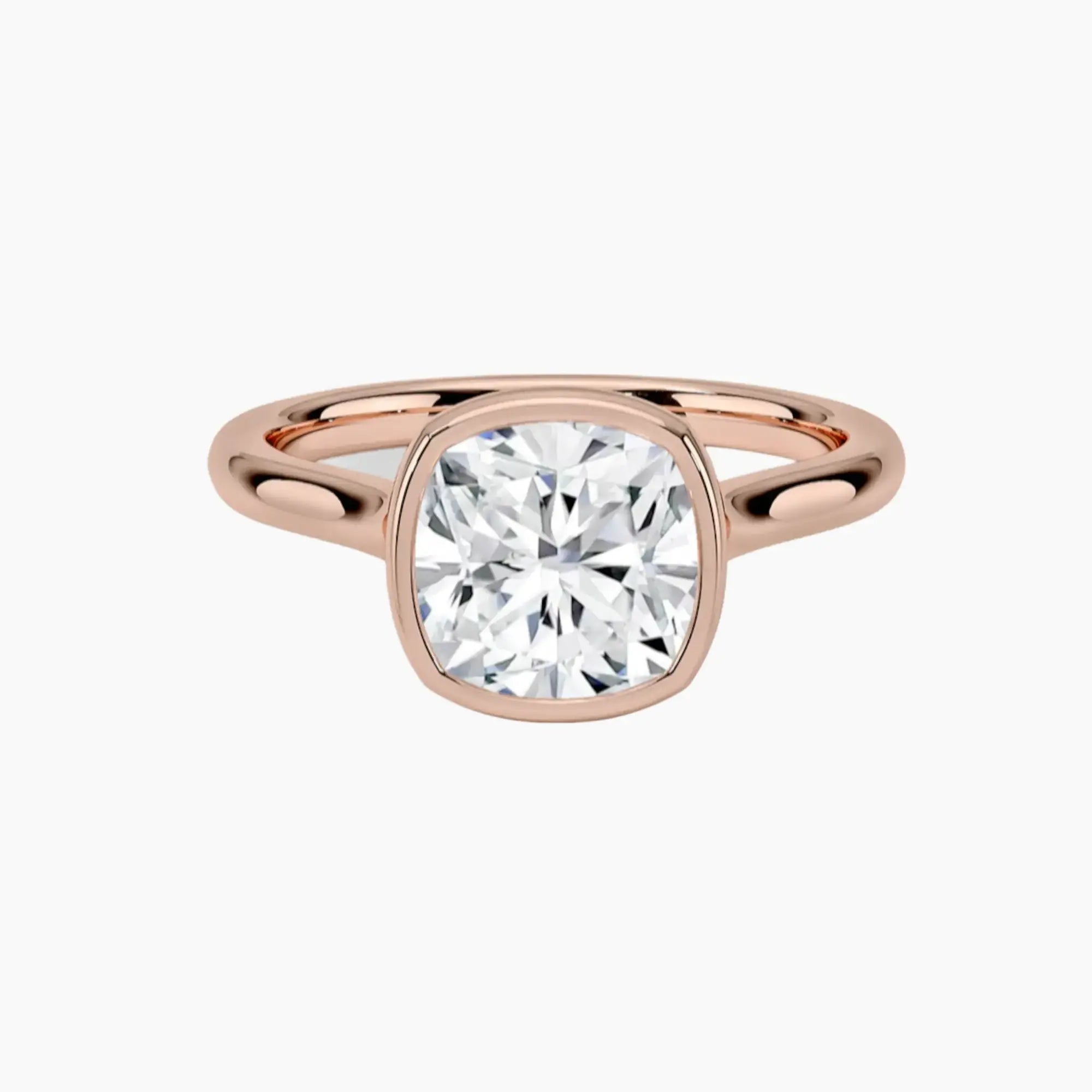 Jovienne Cushion Solitaire 2 Carat Lab Grown Diamond Engagement Ring in 18K White Gold