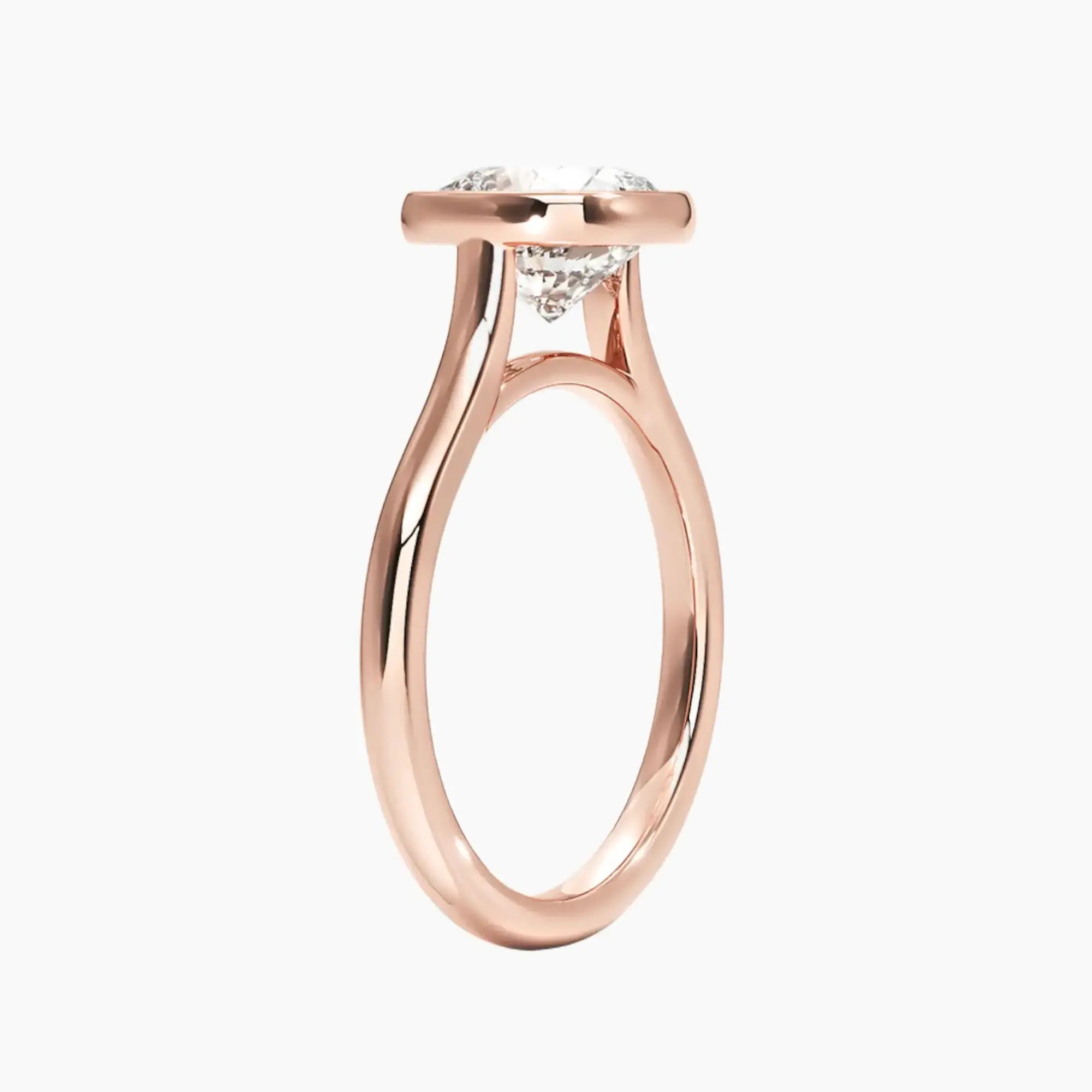 Jovienne Cushion Solitaire 2.5 Carat Lab Grown Diamond Engagement Ring in 18K Rose Gold