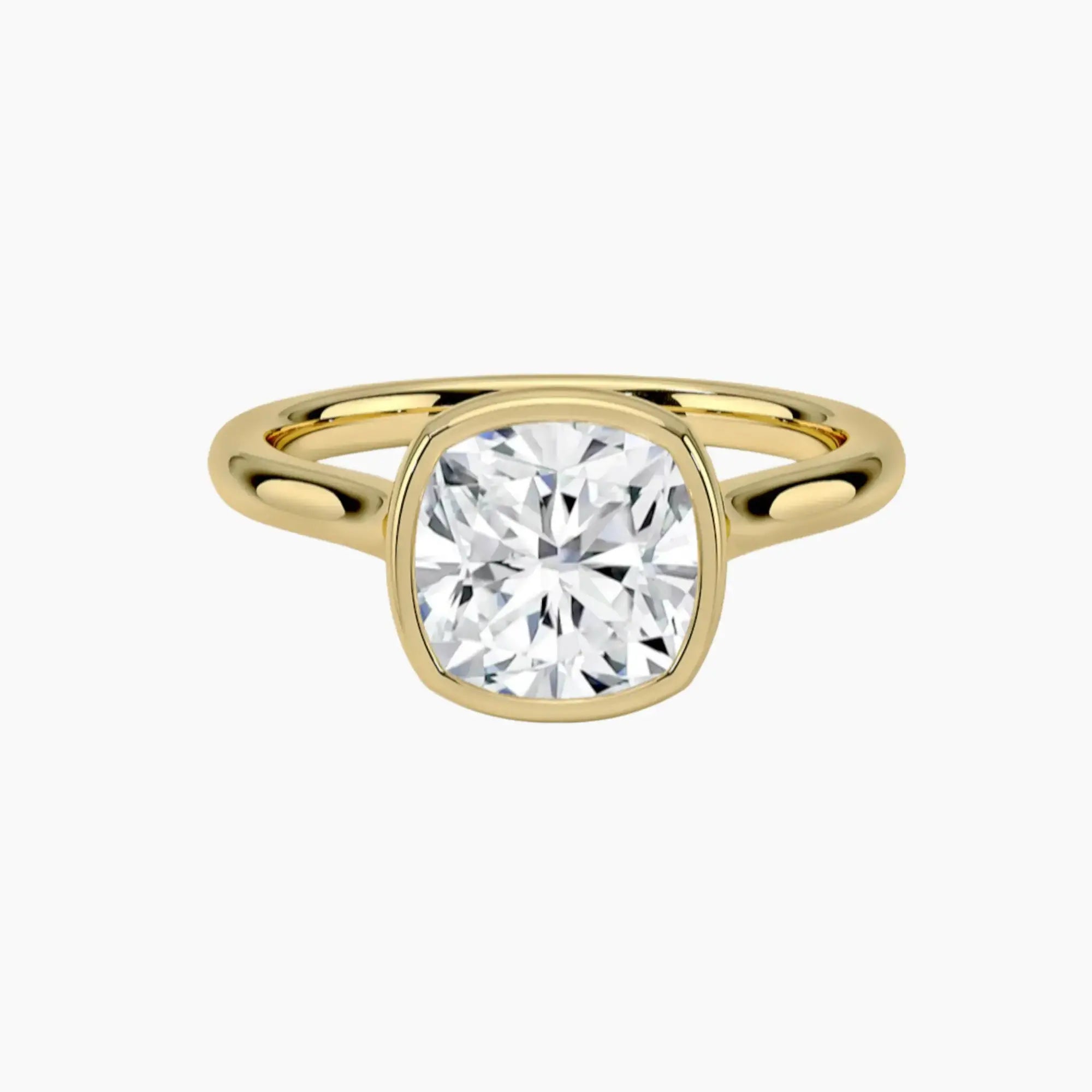 Jovienne Cushion Solitaire 2.5 Carat Lab Grown Diamond Engagement Ring in 14K White Gold