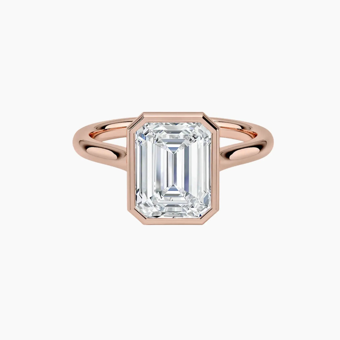 Jovienne Emerald Solitaire 1.5 Carat Lab Grown Diamond Engagement Ring in 18K Rose Gold