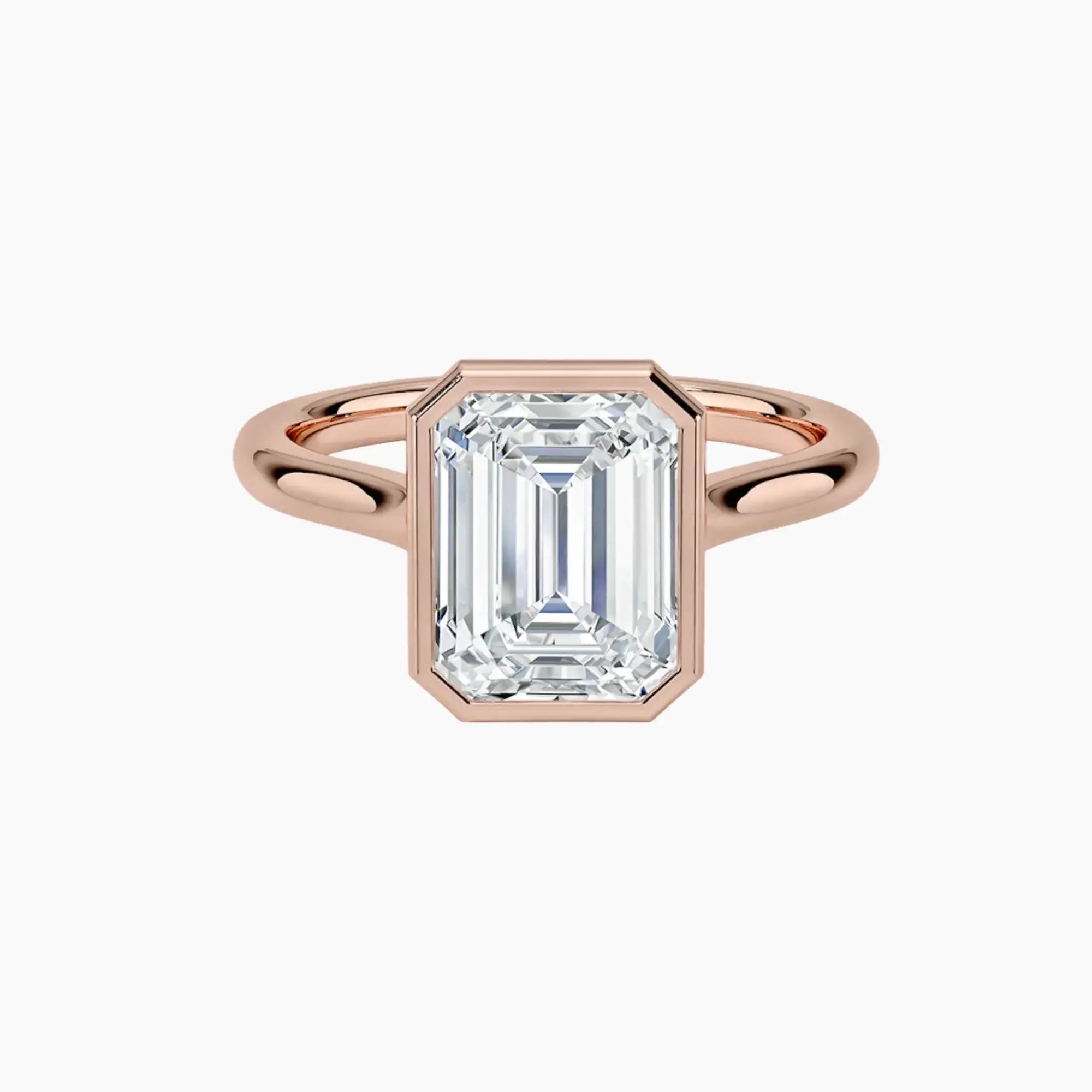 Jovienne Emerald Solitaire 2 Carat Lab Grown Diamond Engagement Ring in 14K Rose Gold