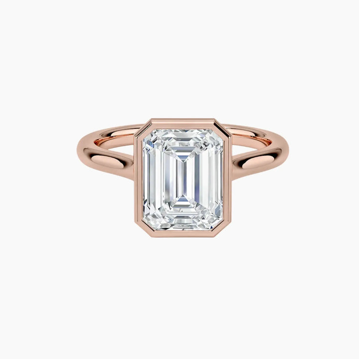 Jovienne Emerald Solitaire 2 Carat Lab Grown Diamond Engagement Ring in 14K Rose Gold