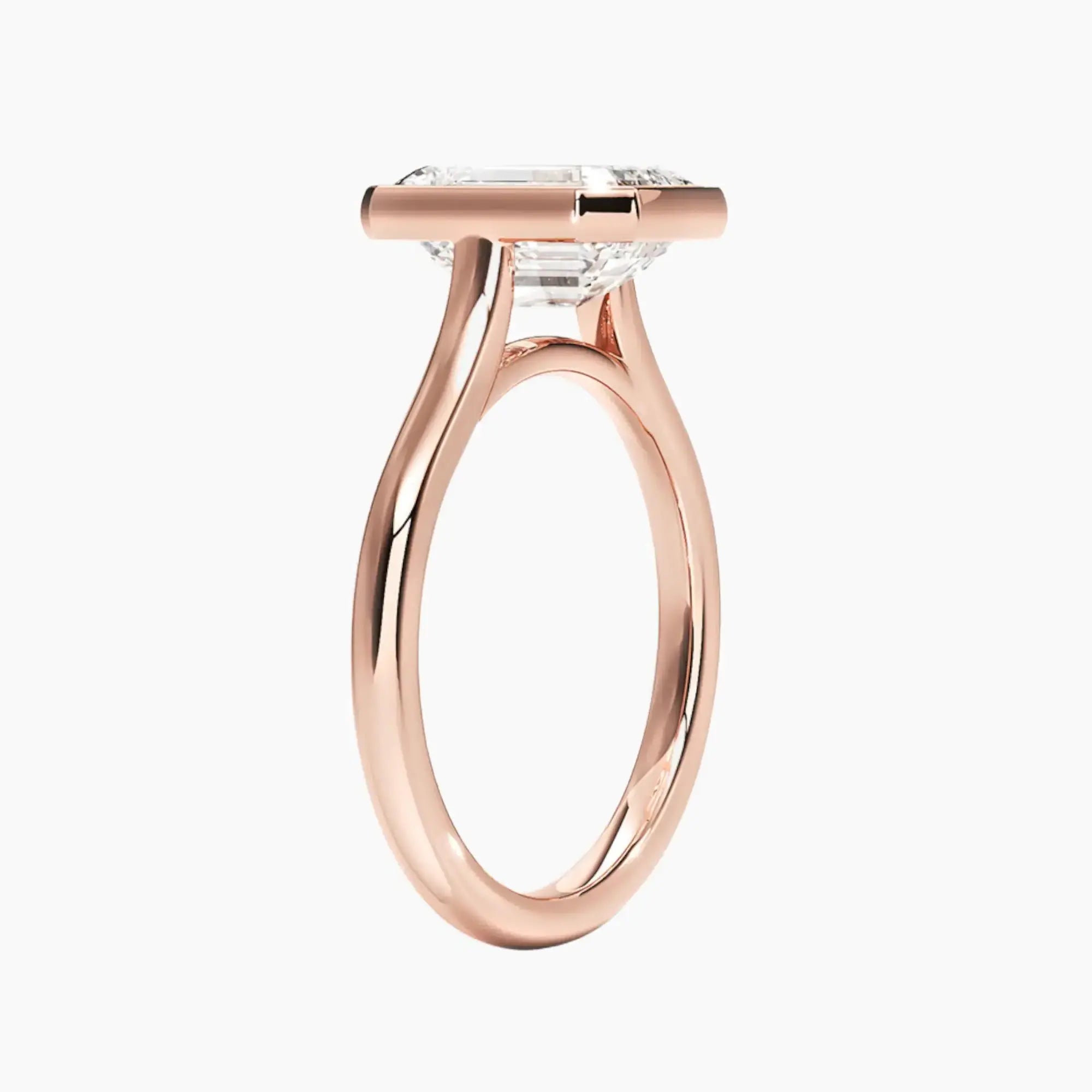 Jovienne Emerald Solitaire 1.5 Carat Lab Grown Diamond Engagement Ring in 18K Rose Gold