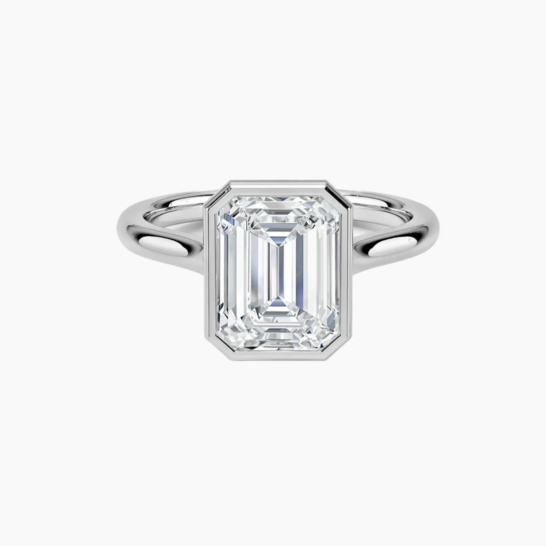 Jovienne Emerald Solitaire 1.5 Carat Lab Grown Diamond Engagement Ring in 18K White Gold