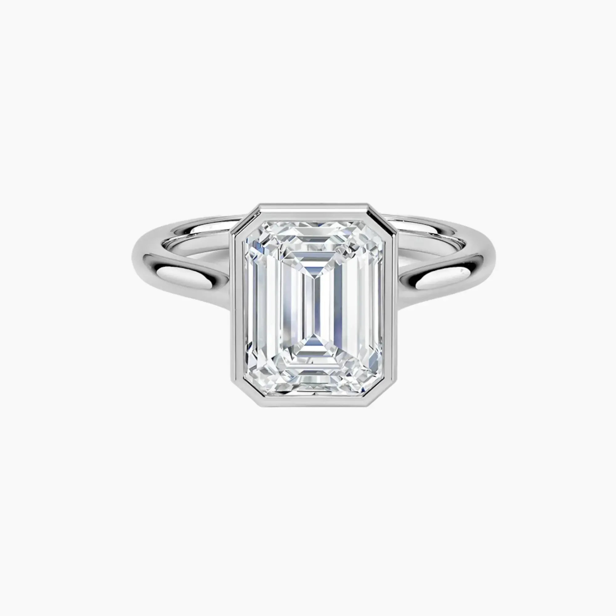 Jovienne Emerald Solitaire 3 Carat Lab Grown Diamond Engagement Ring in 18K White Gold