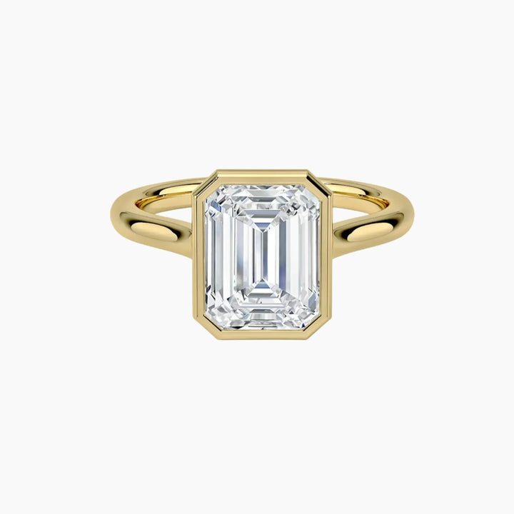 Jovienne Emerald Solitaire 2 Carat Lab Grown Diamond Engagement Ring in 14K Yellow Gold