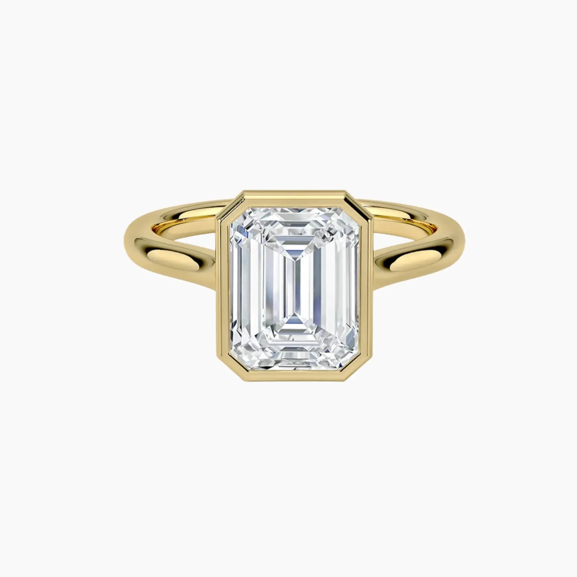 Jovienne Emerald Solitaire 2 Carat Lab Grown Diamond Engagement Ring in 18K Rose Gold