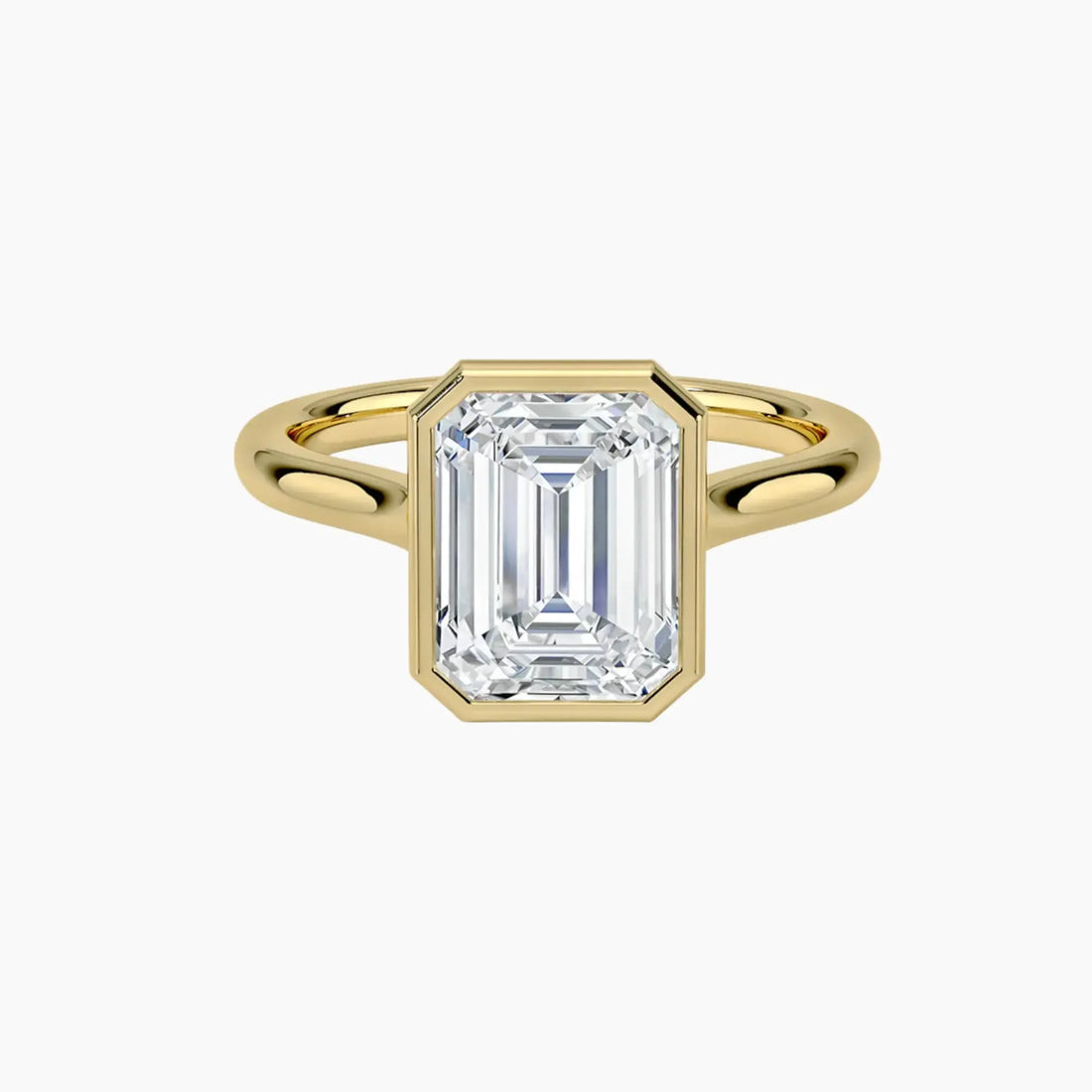 Jovienne Emerald Solitaire 2 Carat Lab Grown Diamond Engagement Ring in 18K Rose Gold