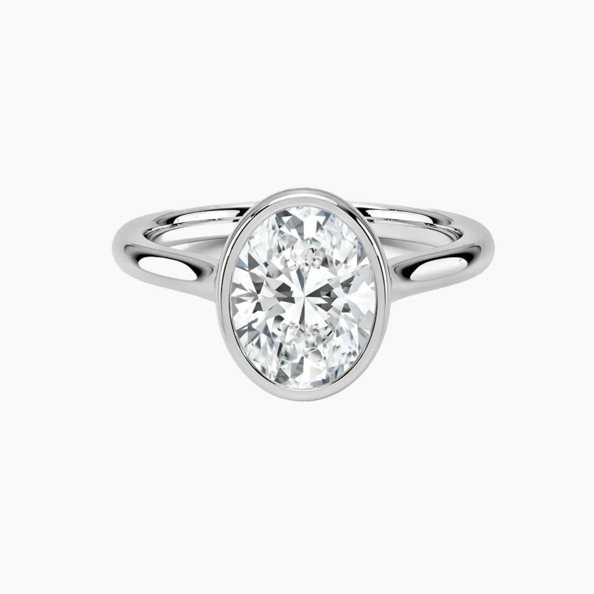 Jovienne Oval Solitaire 2.5 Carat Lab Grown Diamond Engagement Ring in 18K Yellow Gold