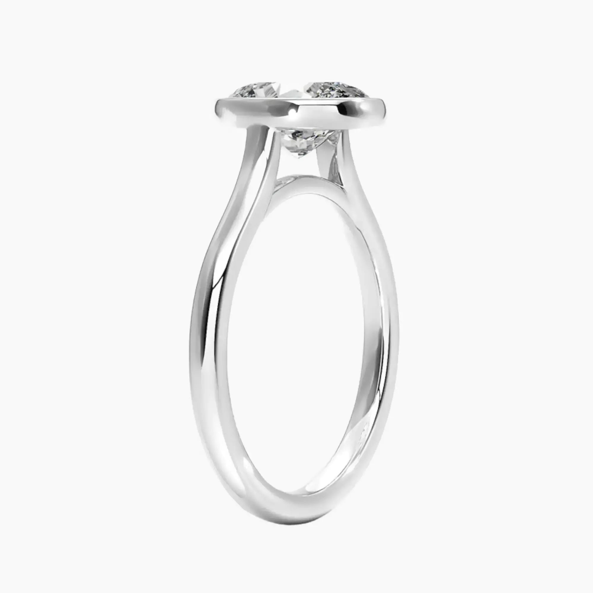 Jovienne Oval Solitaire 3 Carat Lab Grown Diamond Engagement Ring in 18K Yellow Gold