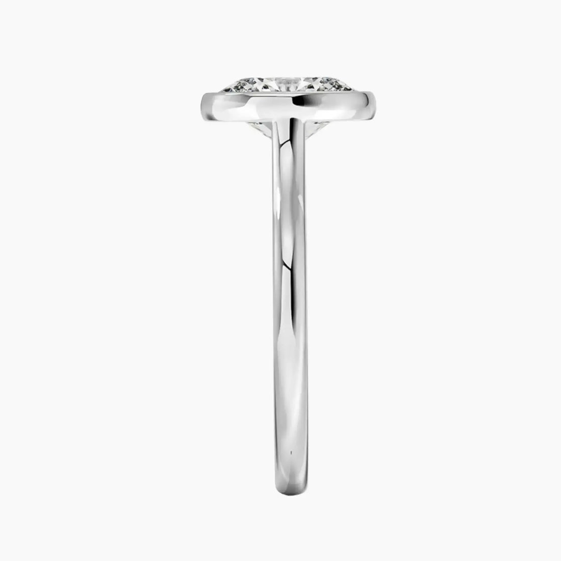Jovienne Oval Solitaire 2.5 Carat Lab Grown Diamond Engagement Ring in 18K White Gold