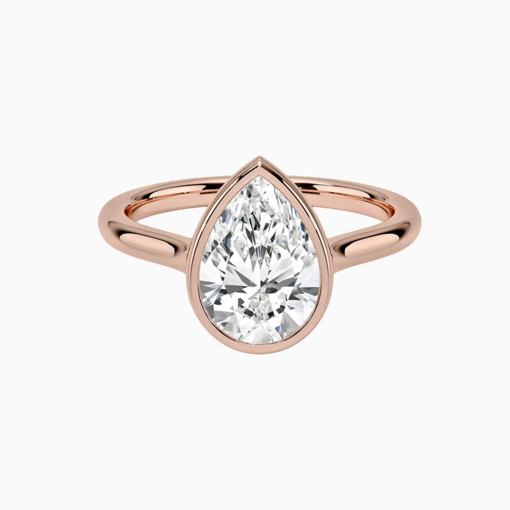 Jovienne Pear Solitaire 2.5 Carat Lab Grown Diamond Engagement Ring in 18K Yellow Gold