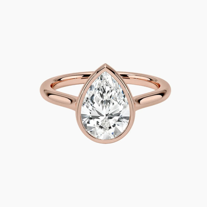 Jovienne Pear Solitaire 1.5 Carat Lab Grown Diamond Engagement Ring in 14K Rose Gold