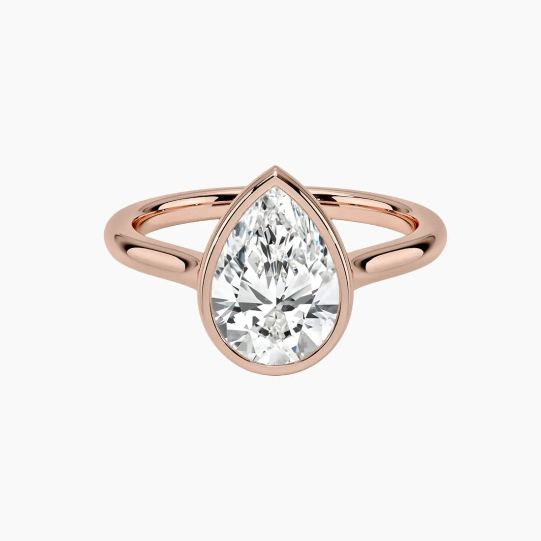 Jovienne Pear Solitaire 2.5 Carat Lab Grown Diamond Engagement Ring in 14K White Gold