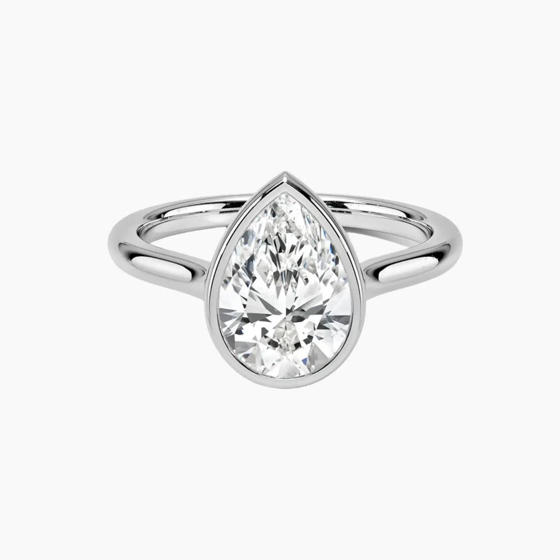 Jovienne Pear Solitaire 1.5 Carat Lab Grown Diamond Engagement Ring in 14K White Gold