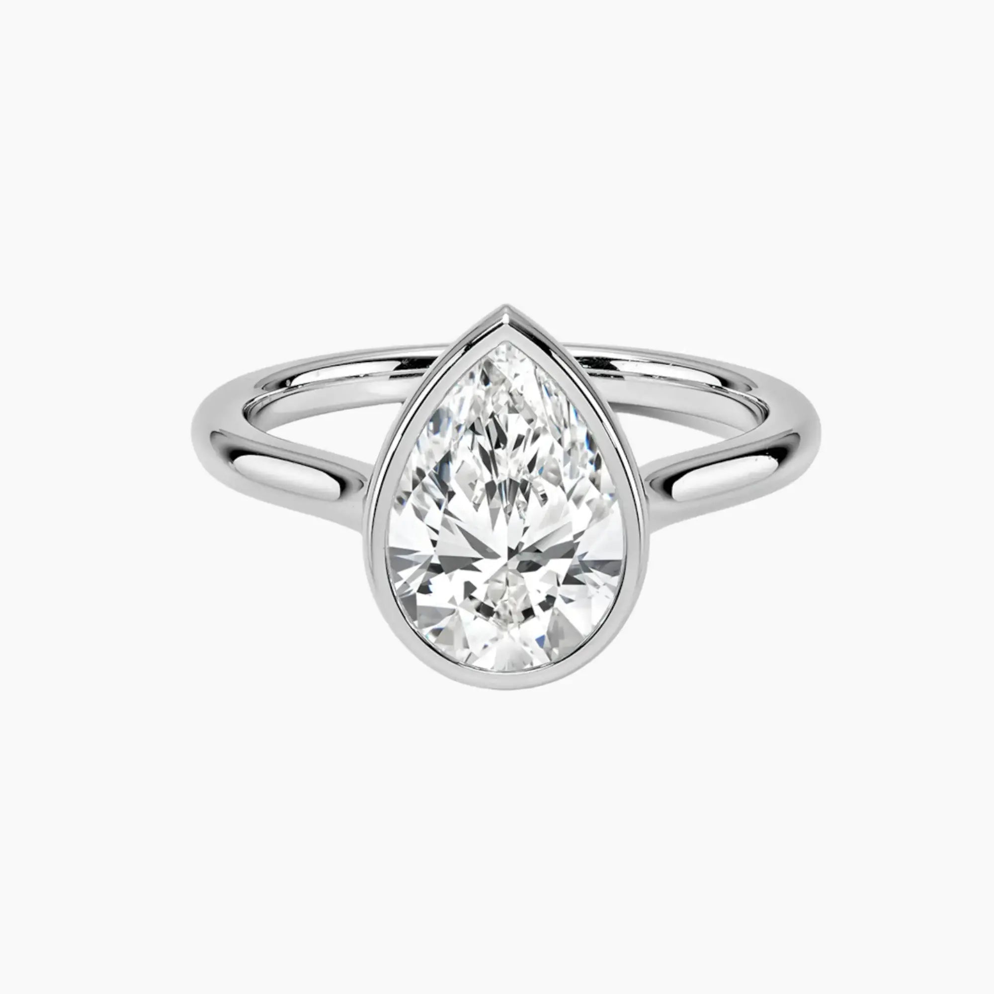 Jovienne Pear Solitaire 3 Carat Lab Grown Diamond Engagement Ring in 18K Yellow Gold